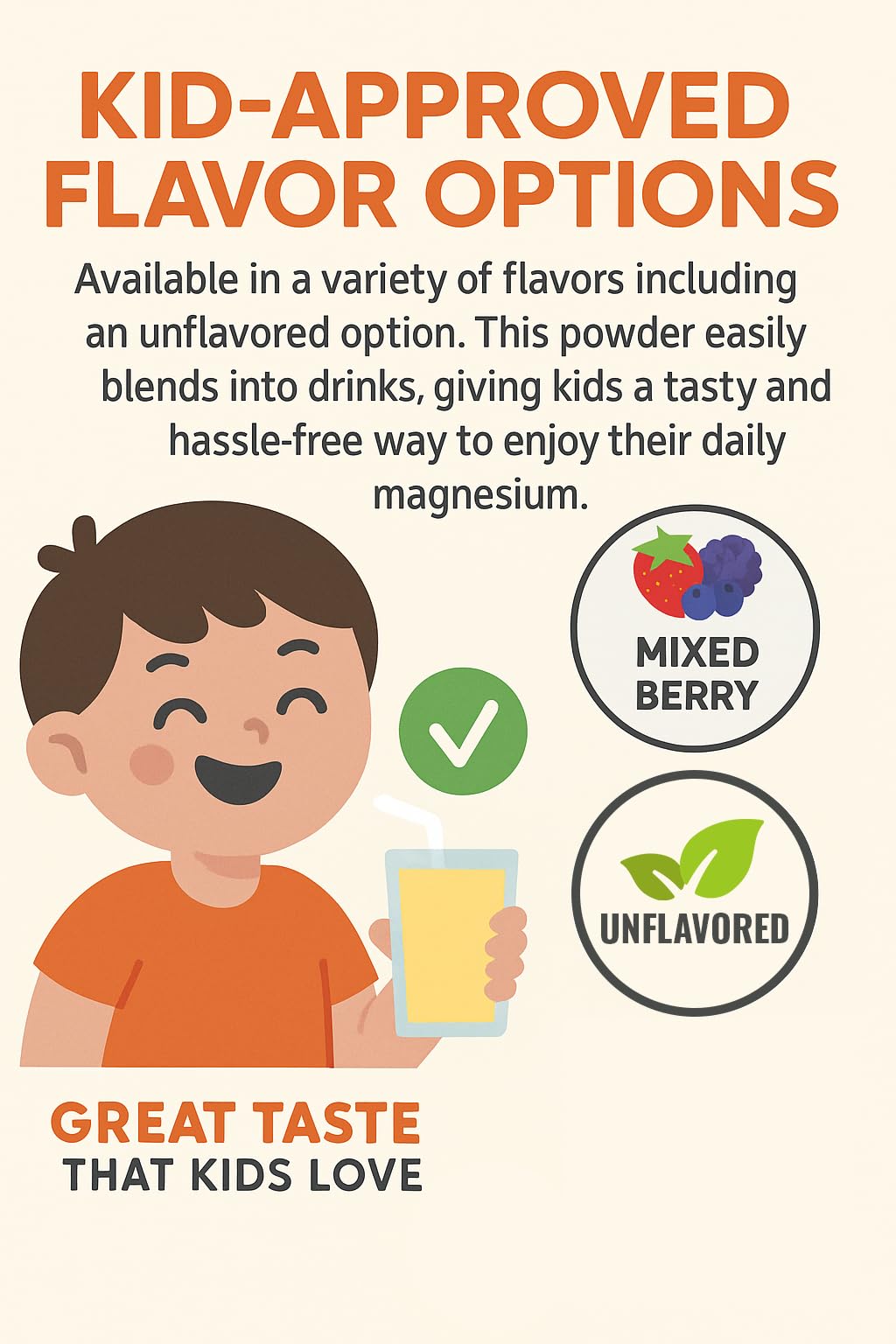 Raise Them Well Mag-Go Kids Magnesium Powder โ Constipation Relief, Mixed Berry, 90 Servings