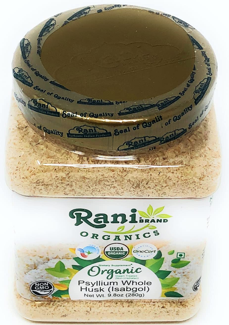 Rani Organics Psyllium Whole Husk Powder (Isabgol) โ USDA Organic Dietary Fiber, 9.8oz Jar