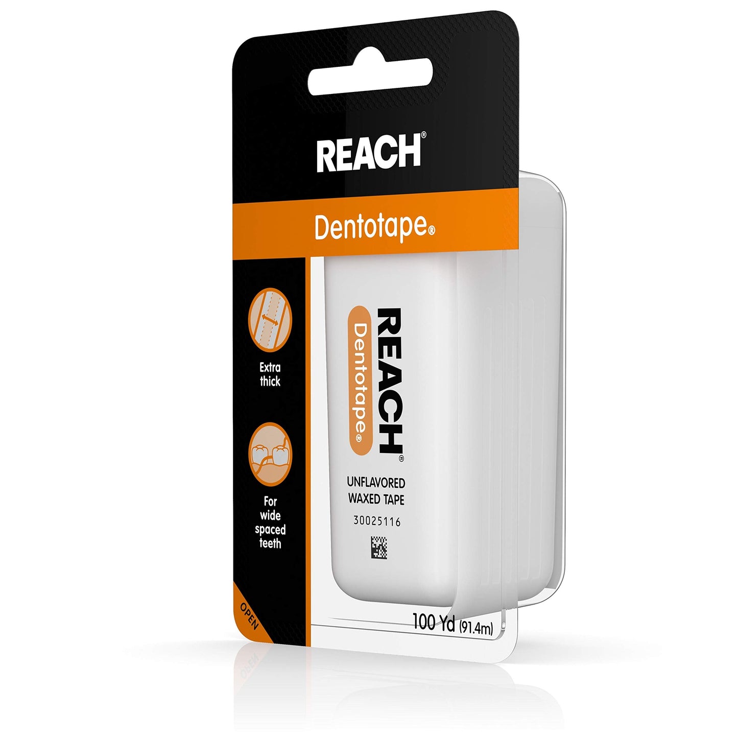 REACH Dentotape Waxed Tape, Unflavored โ 100 Yards (Pack of 10)