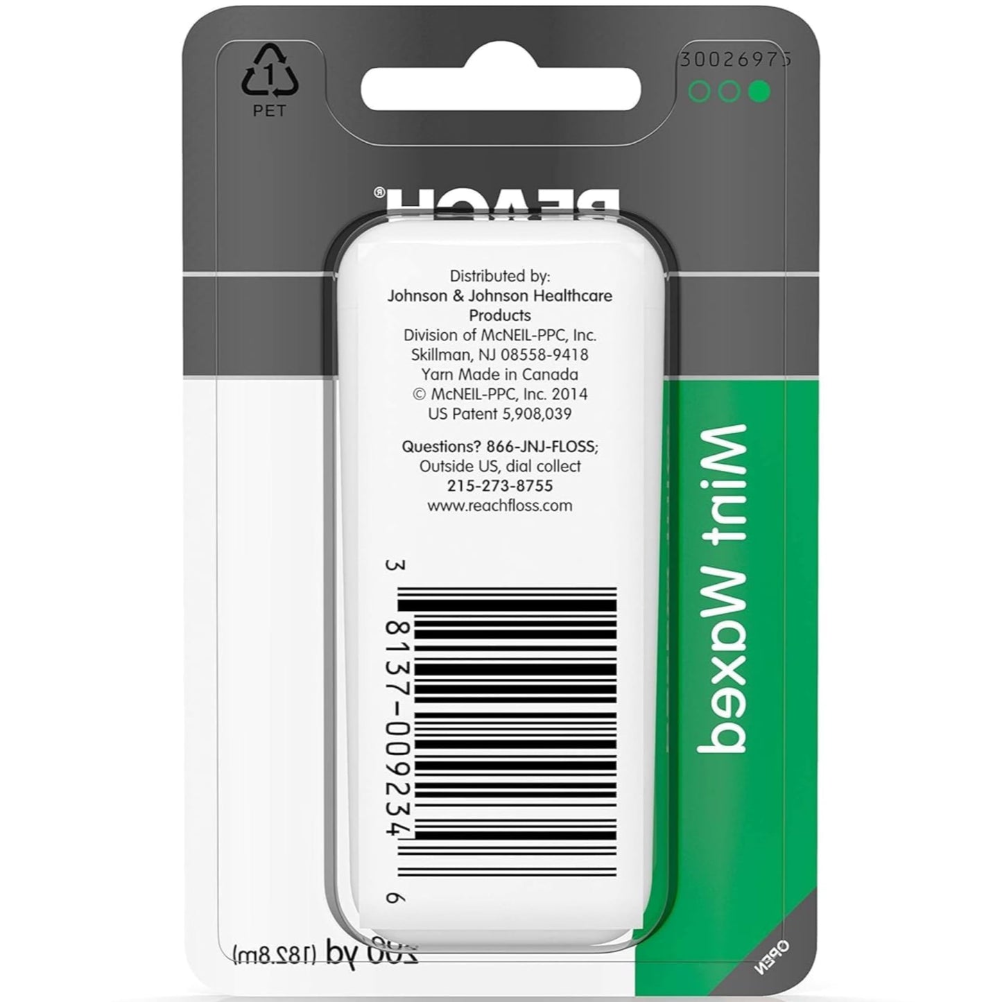REACH Mint Waxed Floss โ 200 Yards (Pack of 2) | Mint Floss for Interdental Cleaning