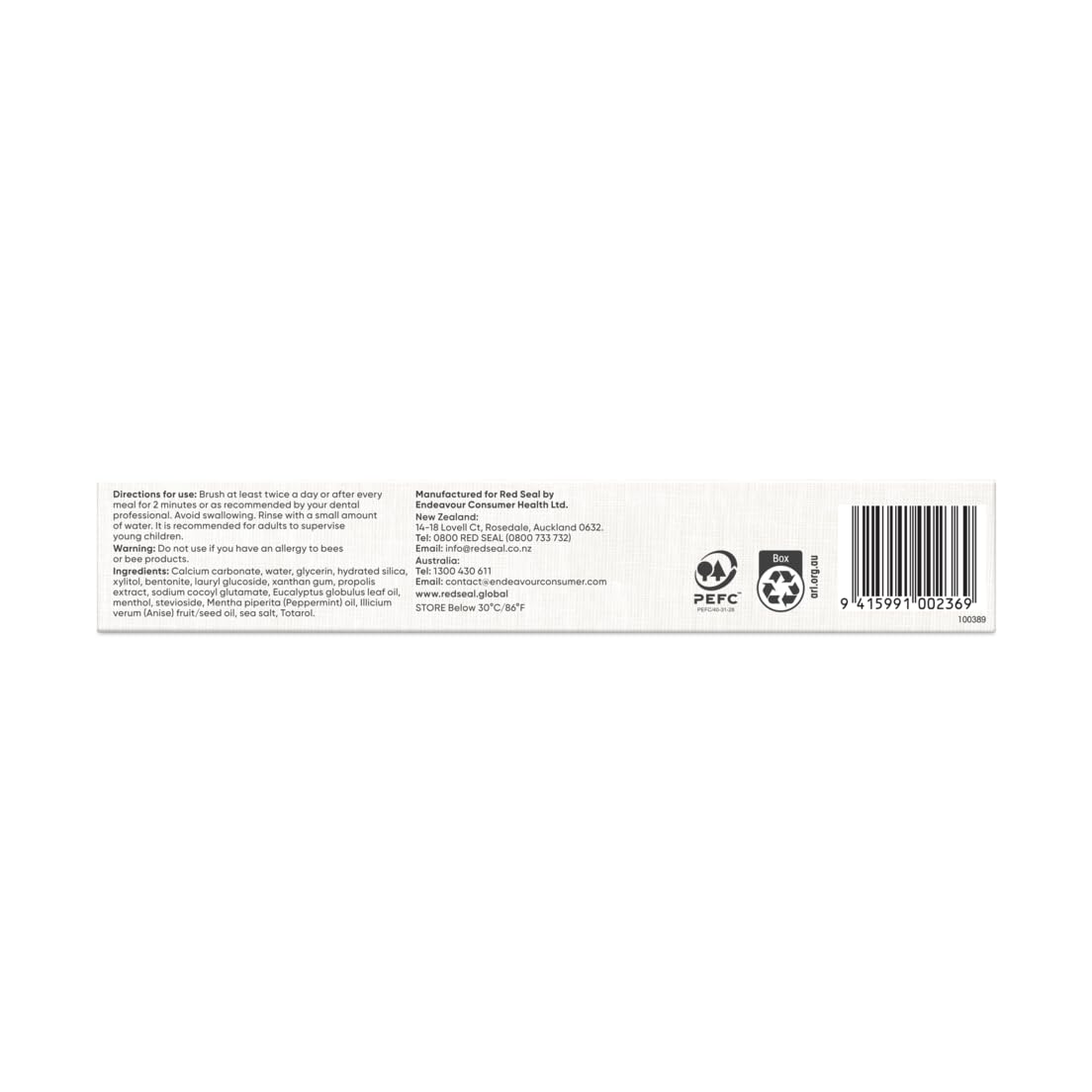 Red Seal Propolis Toothpaste โ Fluoride-Free, Mild Mint, NATRUE