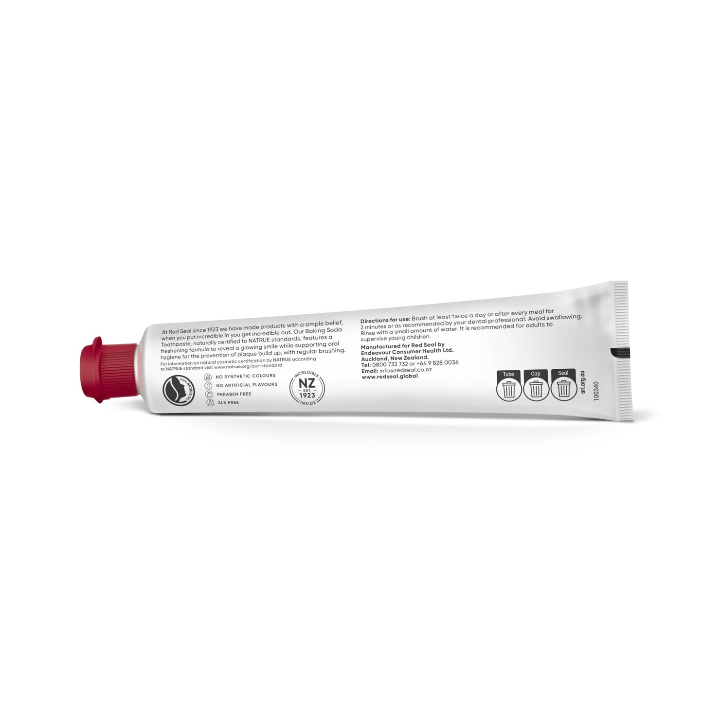 Red Seal Fluoride Free Toothpaste โ Baking Soda, Vegan & Cruelty-Free