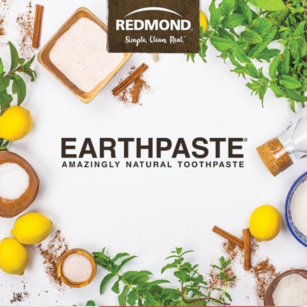 REDMOND Earthpaste โ Natural Non-Fluoride Toothpaste, 4 oz Tube (3-Pack, Peppermint)