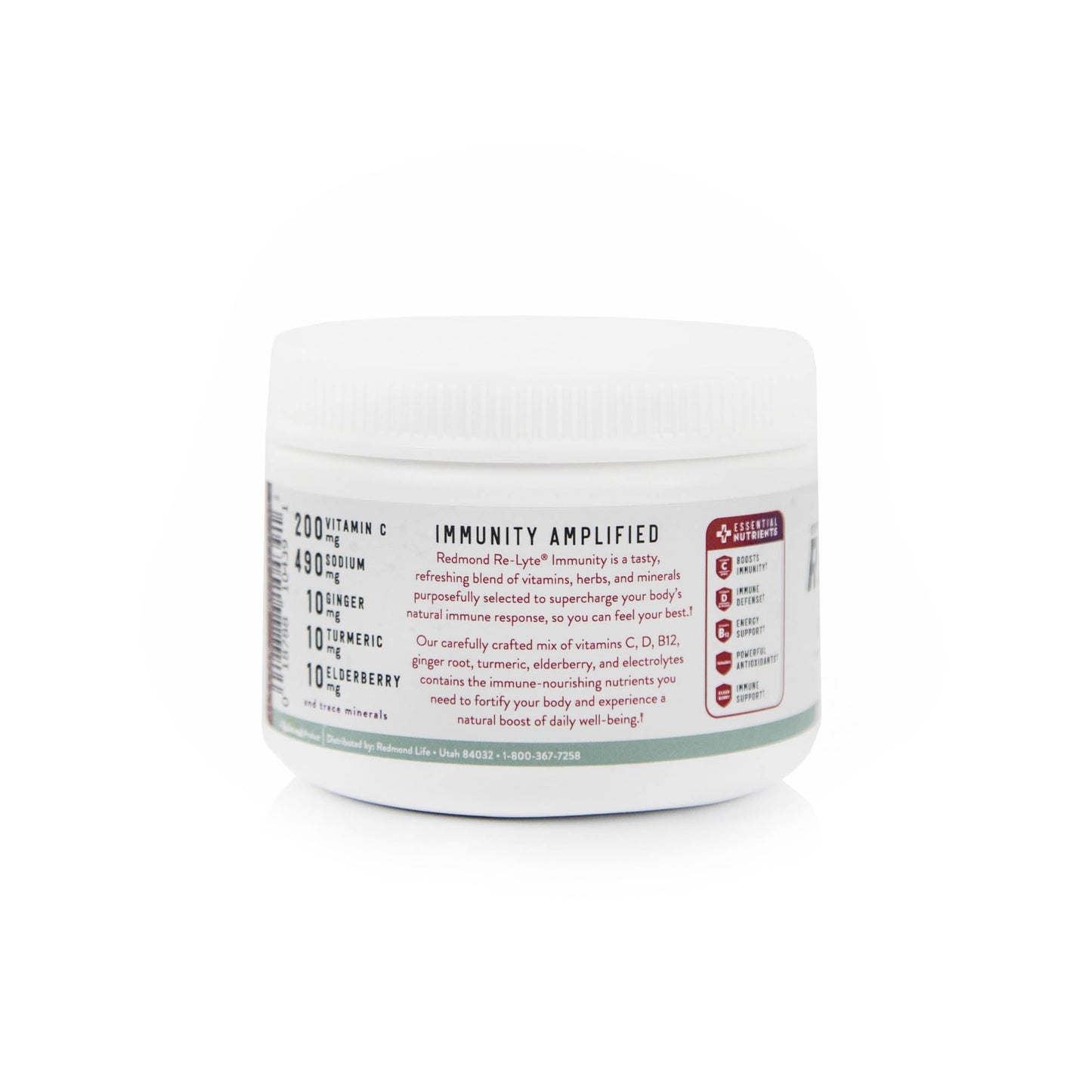 REDMOND Re-Lyte Immunity Multivitamin Supplement Mix β Blackberry Flavor