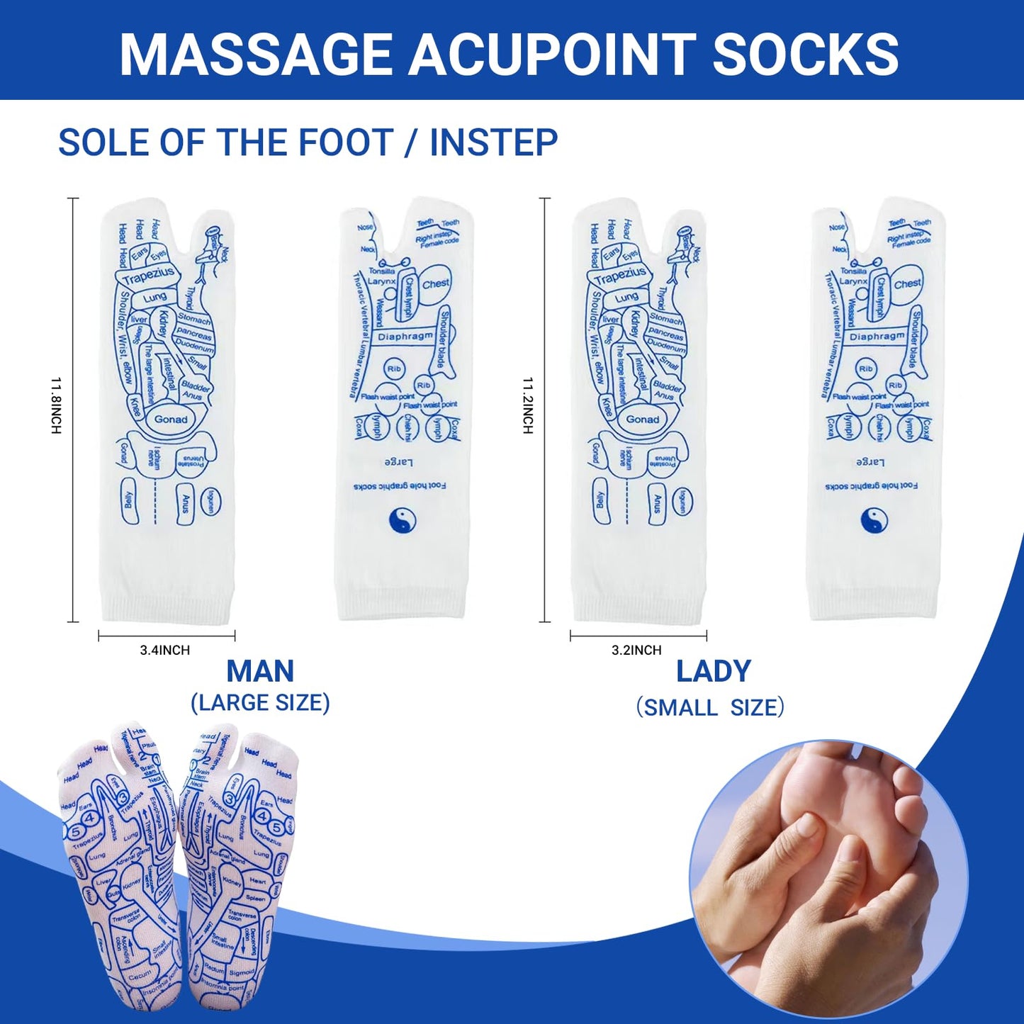 Reflexology Socks with Massage Tool โ Acupressure Socks for Fatigue Relief & Circulation (Small Size)