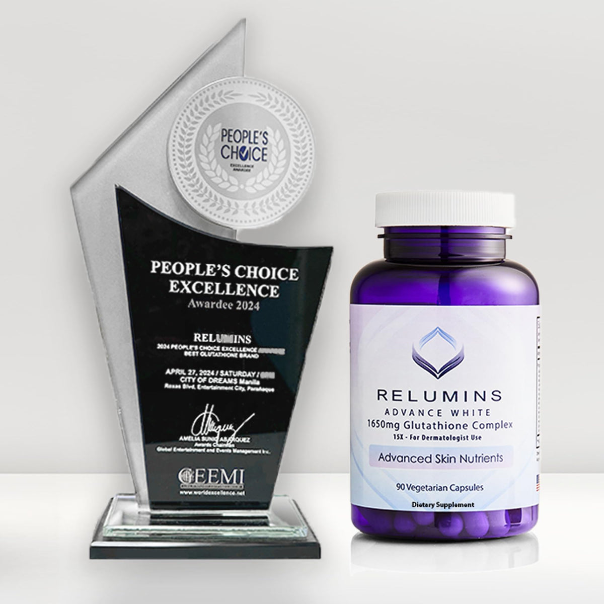 Relumins L-Glutathione Complex 1650mg – 5-Bottle Spring Glow Bundle