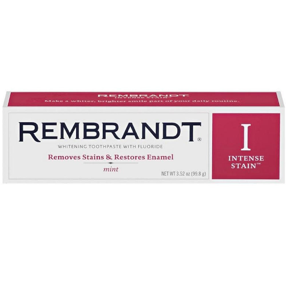 Rembrandt Intense Stain Whitening Mint Toothpaste โ 3.52 oz (Pack of 6)