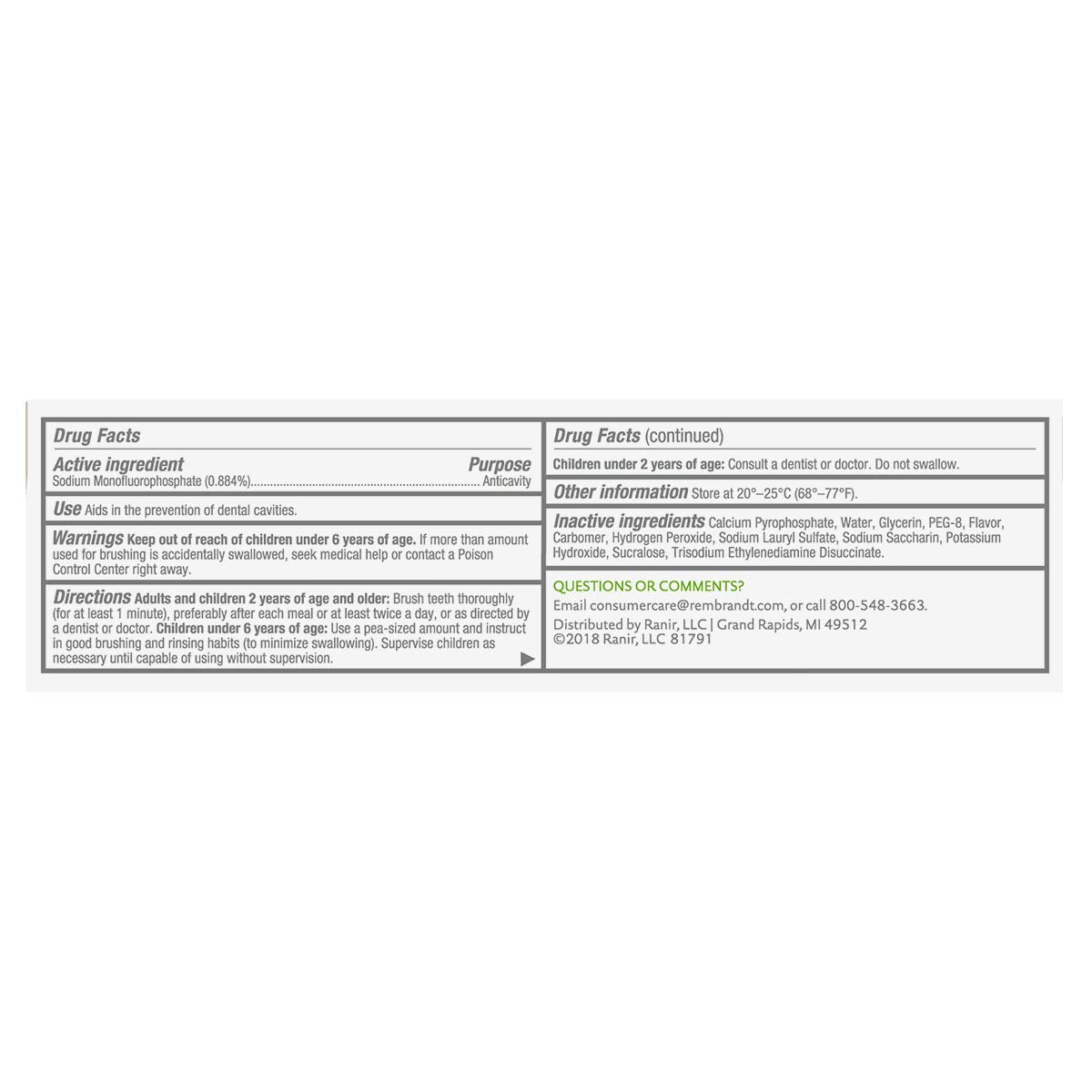REMBRANDT Deeply White + Peroxide Whitening Toothpaste with Fluoride โ 3.5 oz, Pack of 12