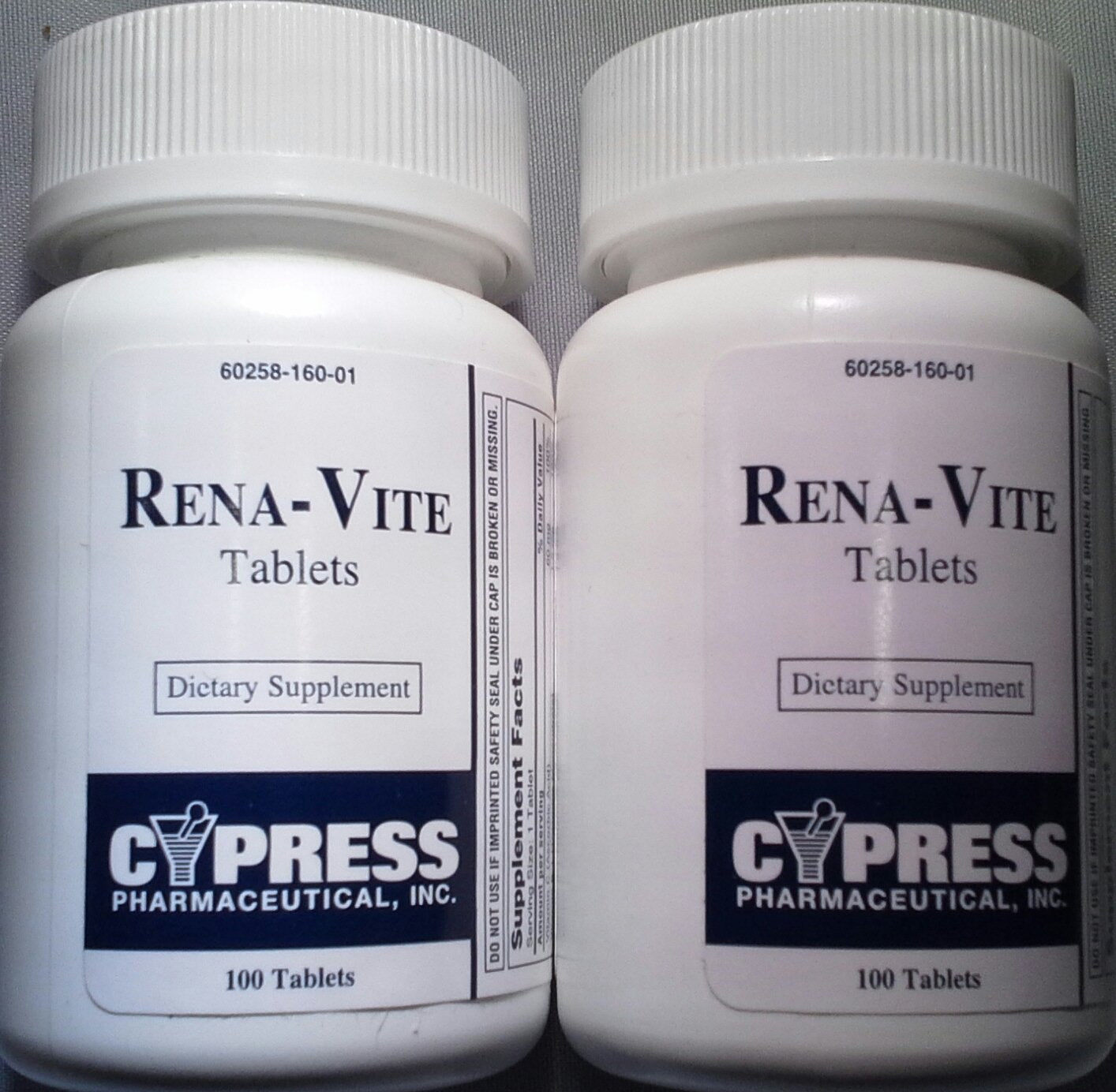 Cypress Pharmaceutical Rena-Vite Tablets, 100 Tablets Per Bottle (2 Bottles) โ 200 Count