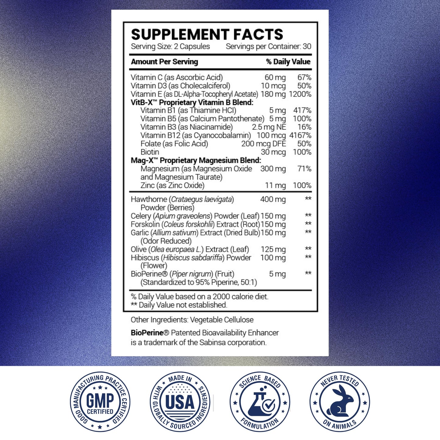 Research Verified Blood Booster โ Blood Support with Hawthorn, Magnesium, Celery Seed Powder, BioPerine | 60 Capsules