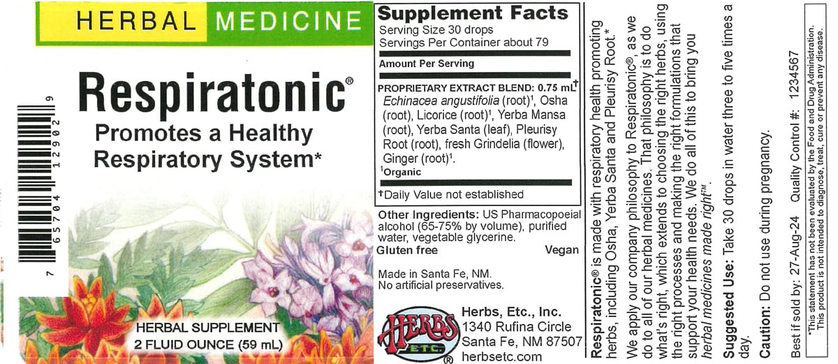 Herbs Etc. Respiratonic 2 oz โ Soothing Respiratory Support