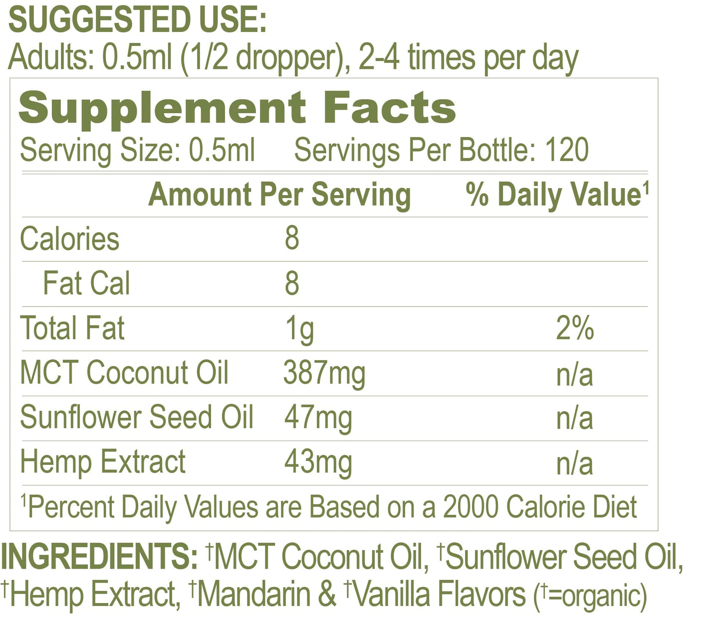 Restorative Botanicals Hemp Oil Drops 5000mg Mandarin Orange โ USDA Organic