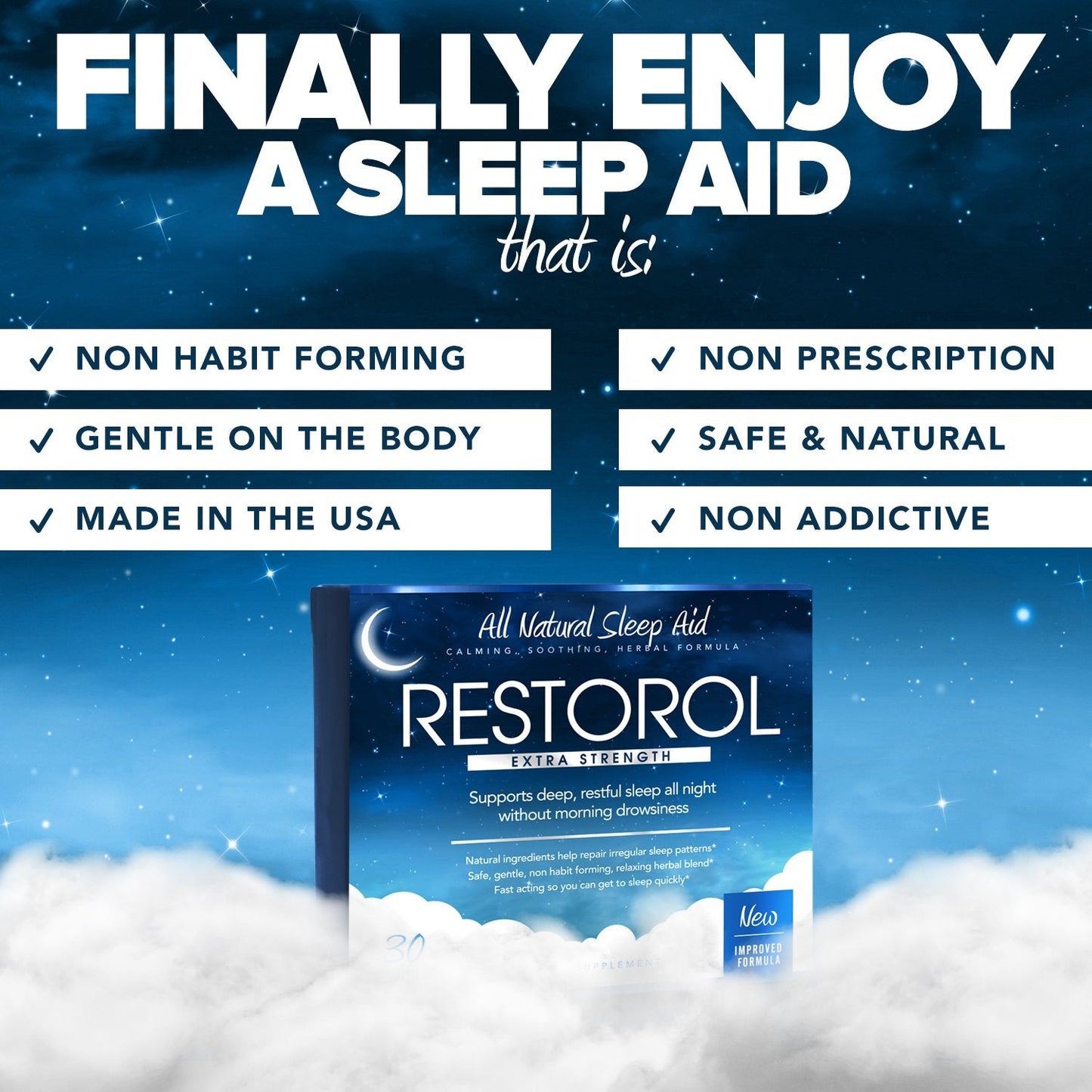 Restorol Natural Sleep Aid โ Deep Restful Sleep (30 Count, Pack of 1)