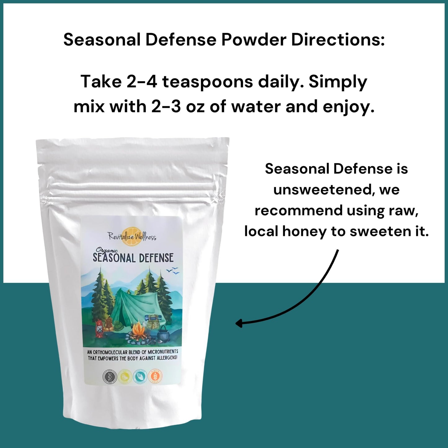 Revitalize Wellness Seasonal Defense Powder โ Bromelain, NAC, Quercetin, Vitamin C | 30 Servings