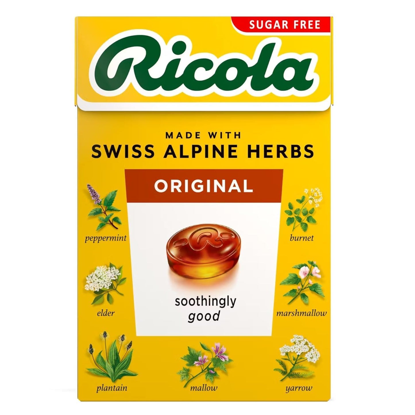 Ricola Sugar Free Herb with Stevia Drops 45g โ Pack of 10 (Swiss)