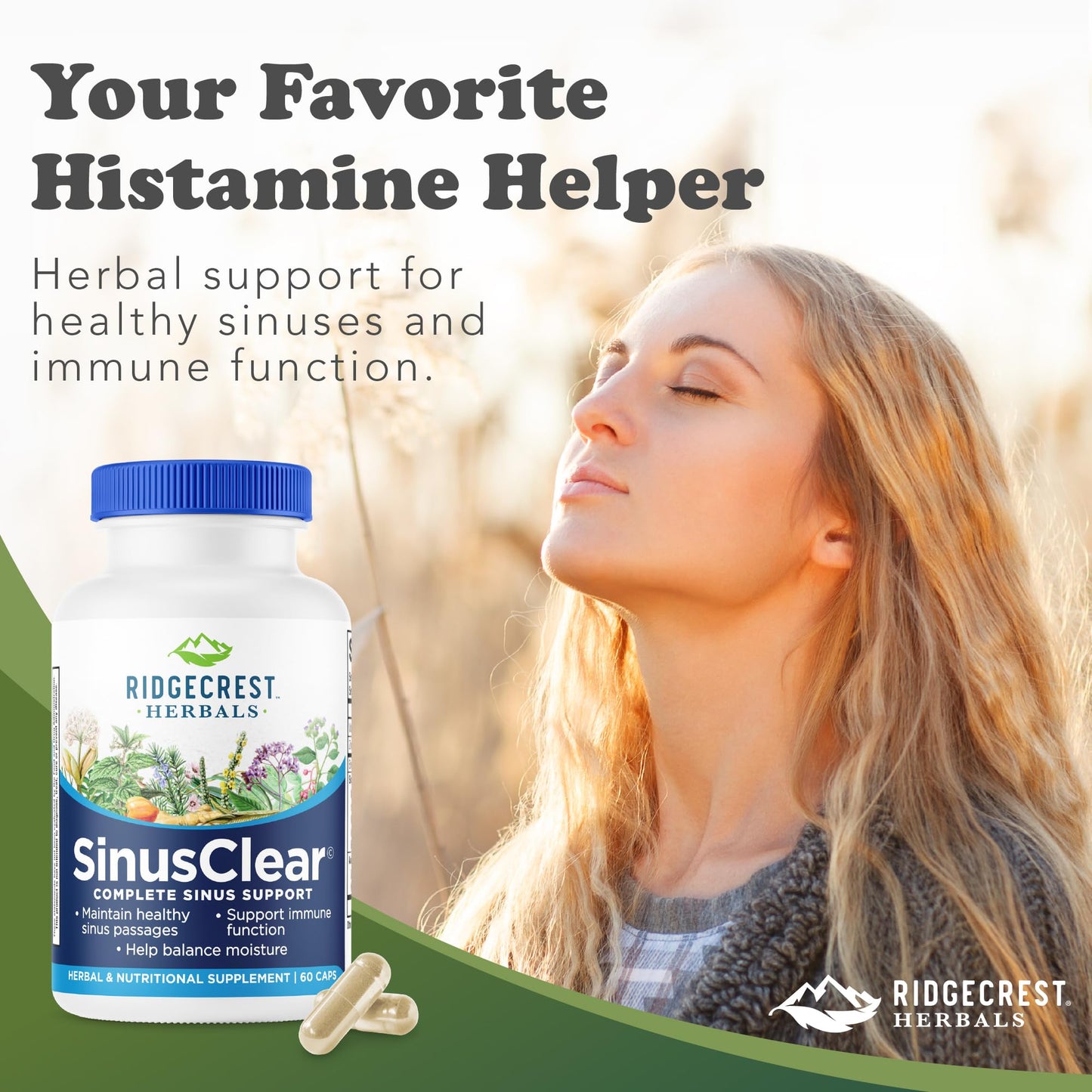 RidgeCrest SinusClear β Complete Sinus & Nasal Health (60 Veg Caps)