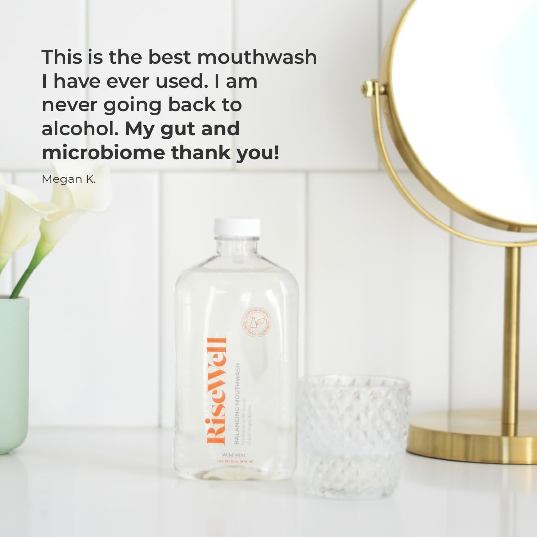 RiseWell Balancing Mouthwash โ pH Balanced, Alcohol-Free Dry Mouth Rinse