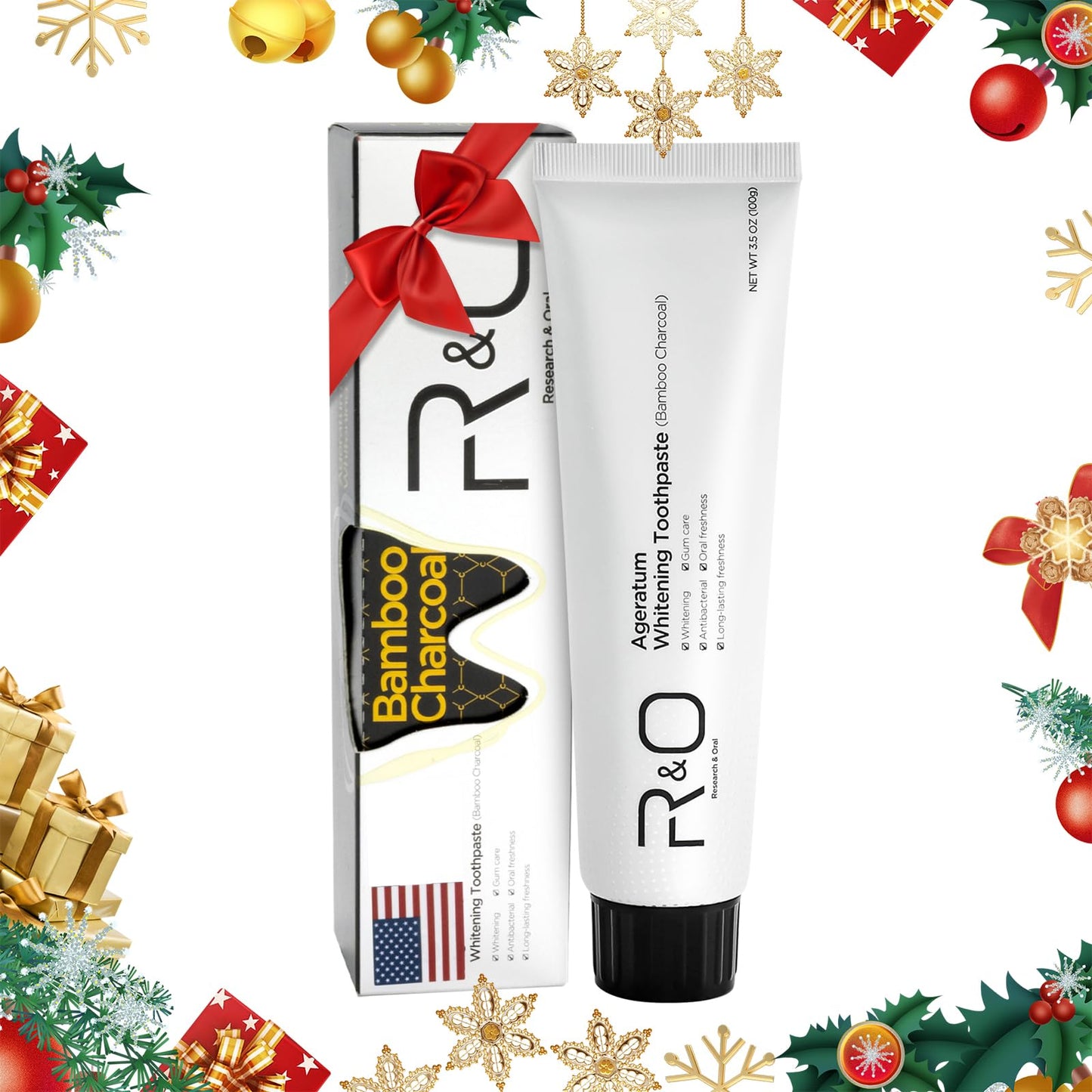 R&O Ageratum Whitening Toothpaste with Bamboo Charcoal โ 3.53 oz