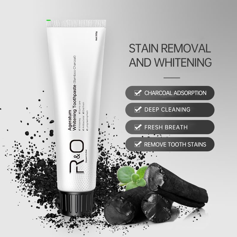 R&O Ageratum Whitening Toothpaste with Bamboo Charcoal โ 3.53 oz (2 Tubes)