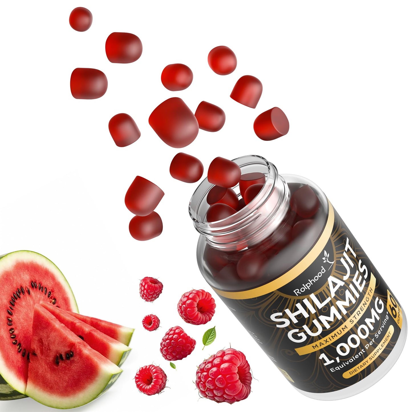 Rolphood Shilajit Gummies for Men & Women โ Himalayan Shilajit with Fulvic Acid, 60 Count