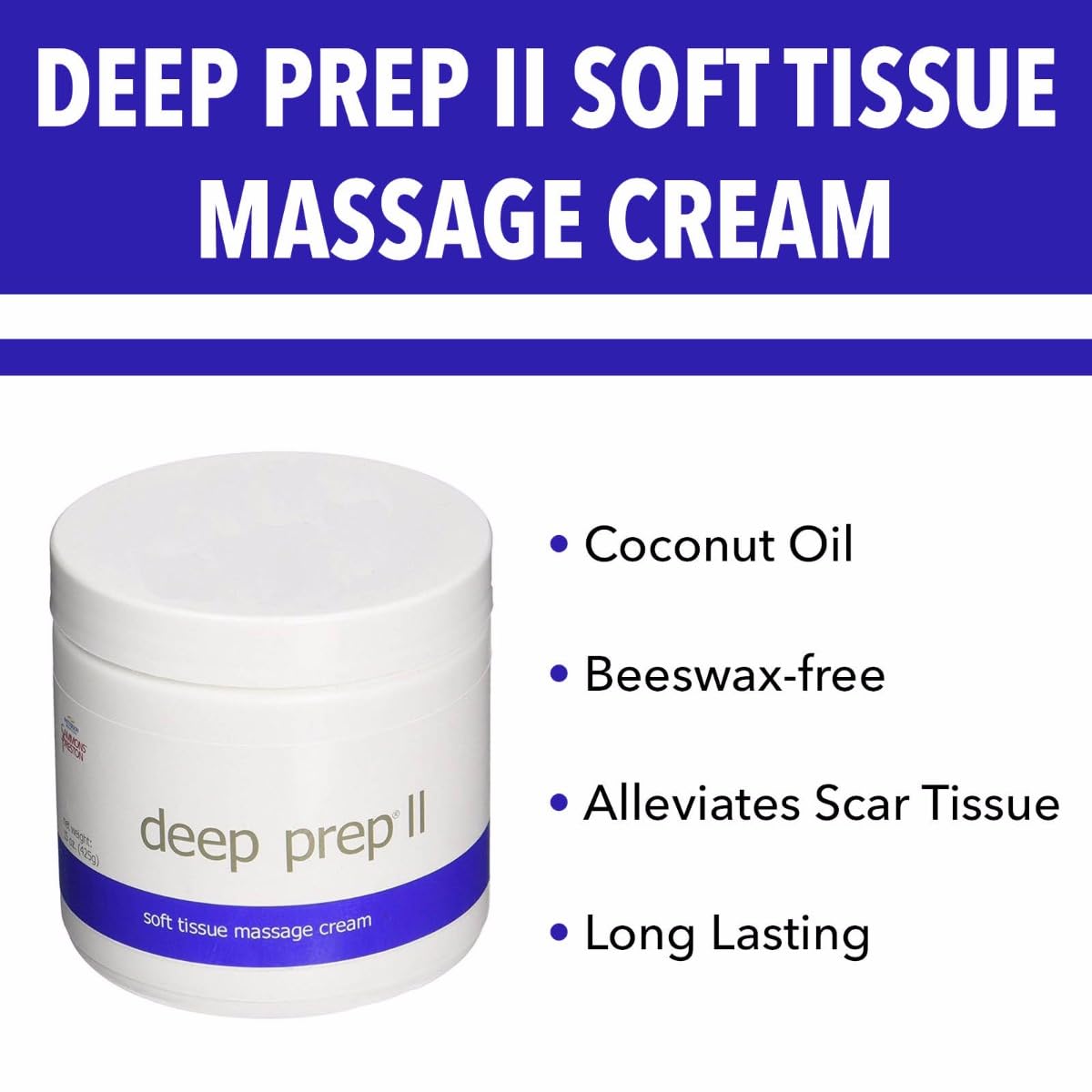 Rolyan Deep Prep II Cream โ Beeswax-Free Professional Massage Cream, 15 oz