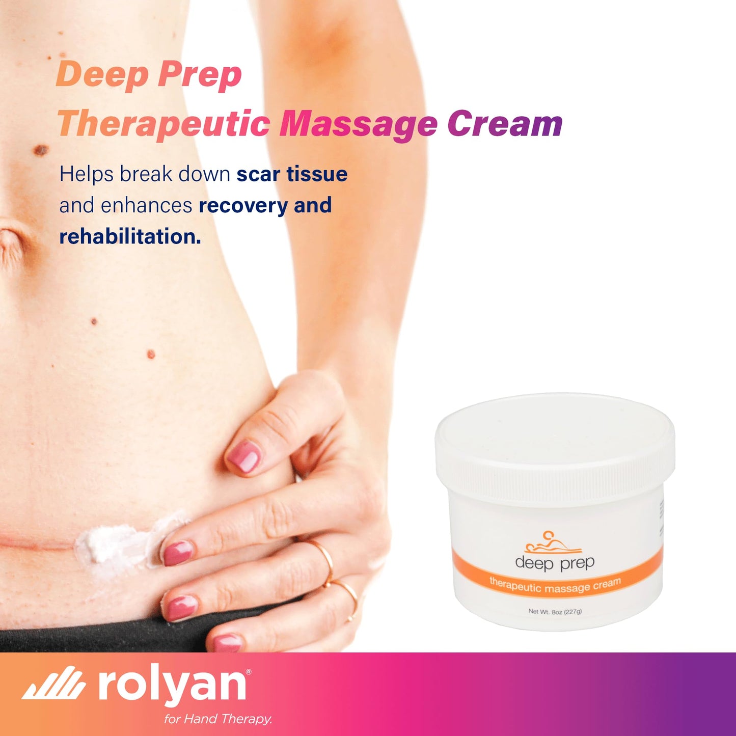 Rolyan Deep Prep Therapeutic Massage Cream, 8 oz โ Deep Tissue & Professional Massage