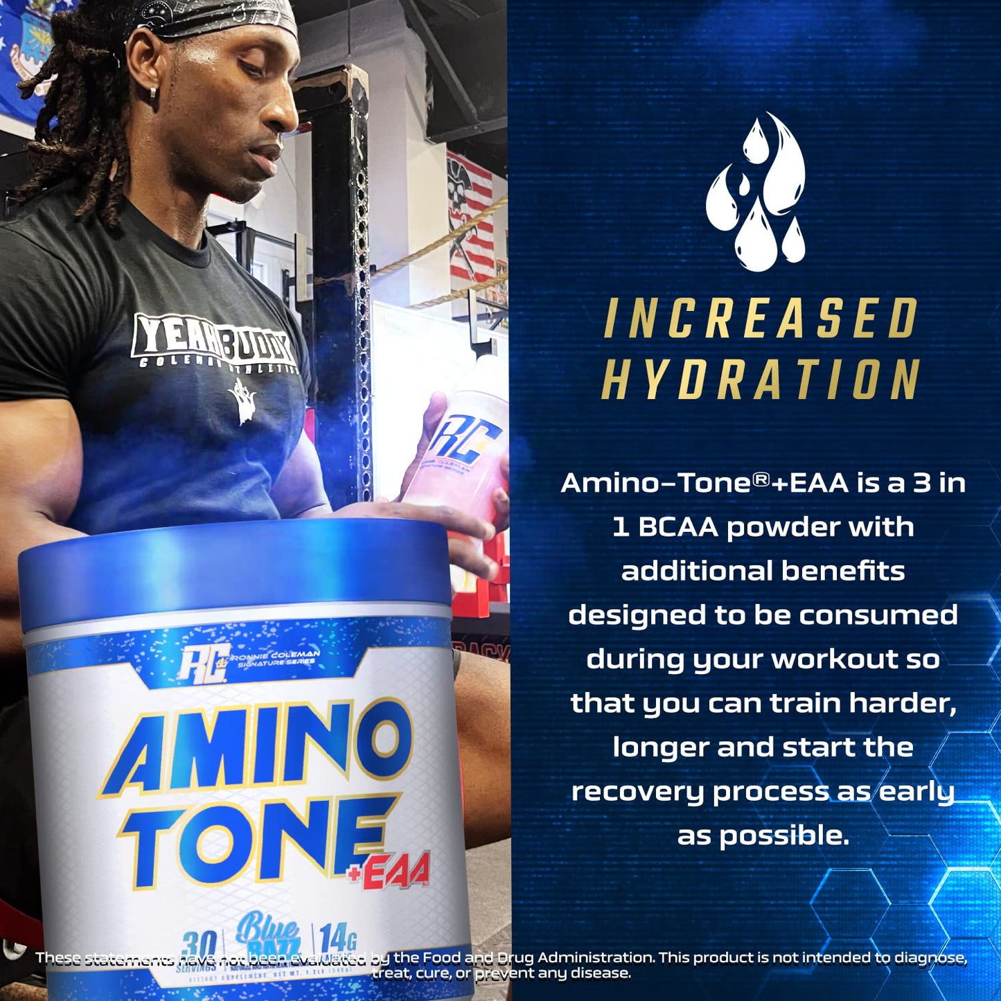 Ronnie Coleman Amino-Tone EAAs β Hydration, BCAAs & Recovery, Lemonade, 30 Servings