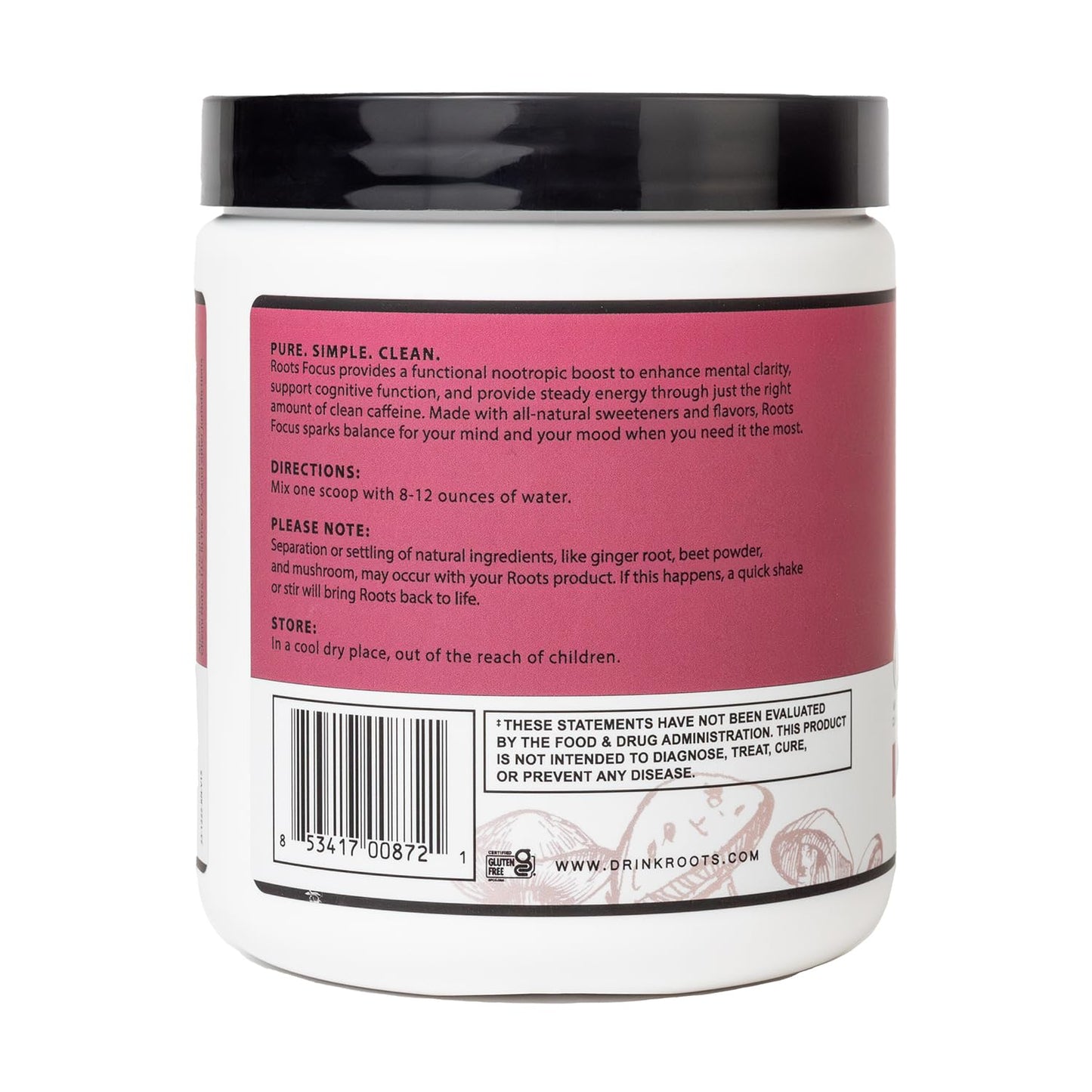 Roots Focus Nootropic Brain Supplement by Silver Star Nutrition โ Fruit Punch, 50 Servings