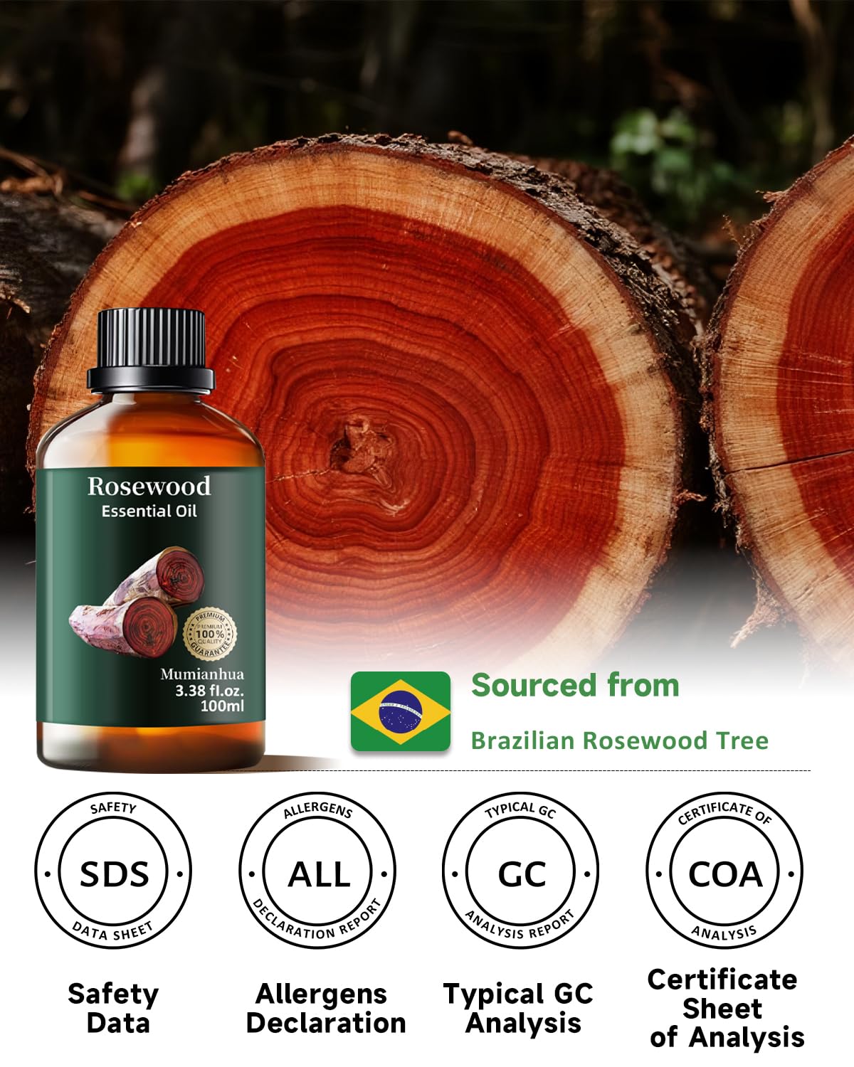 Rosewood Essential Oil โ Outdoor Shield & Protective Barrier (3.38 Fl Oz)