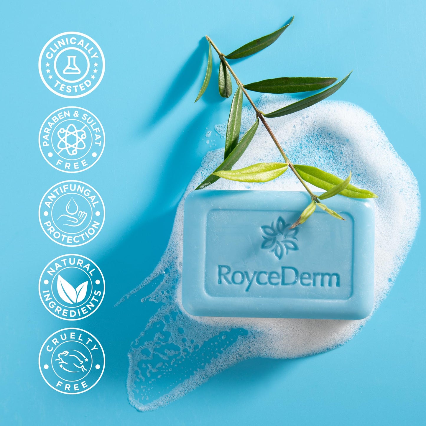 Roycederm Antifungal Tea Tree Oil Soap - Extra Strength Medicated Bar for Athlete’s Foot, Jock Itch & Ringworm | Deep Cleansing