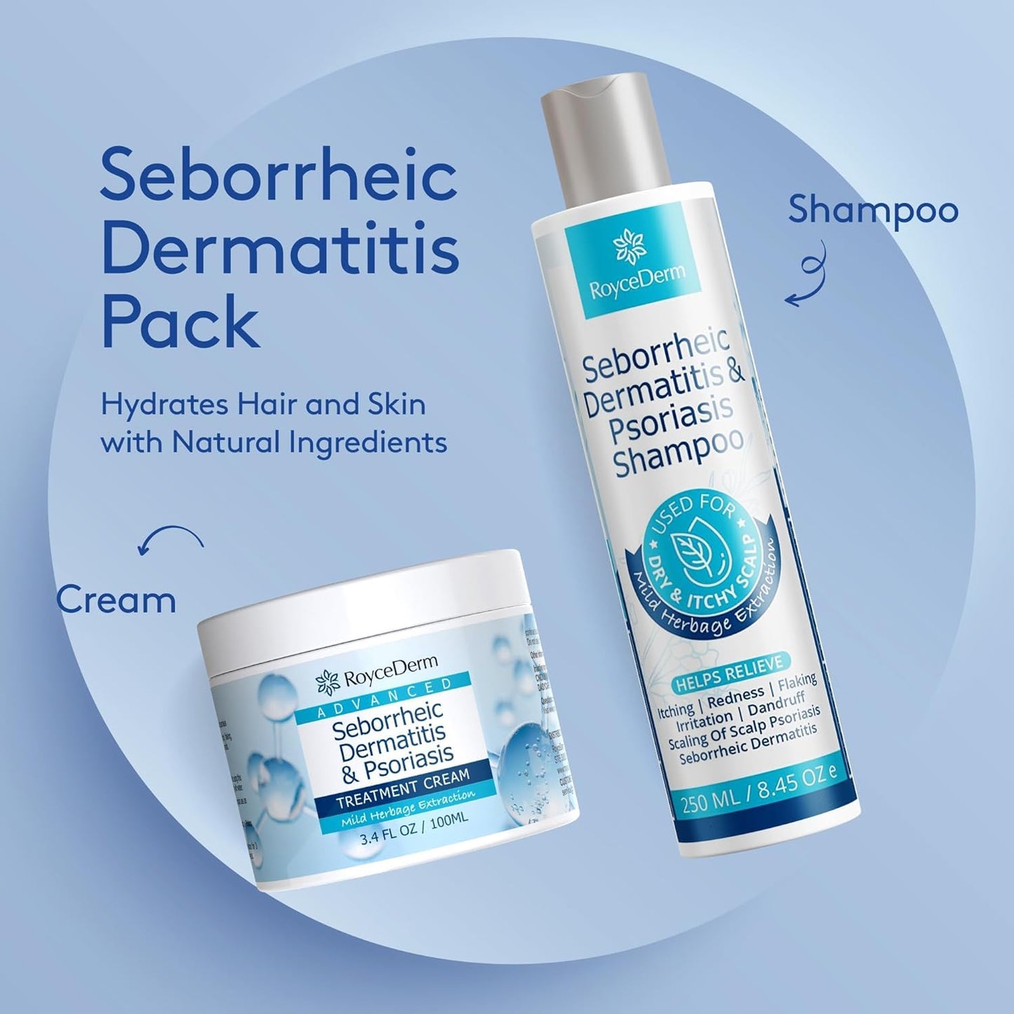 Roycederm Seborrheic Dermatitis Cream โ Scalp Treatment for Psoriasis, Dandruff & Dry Scalp