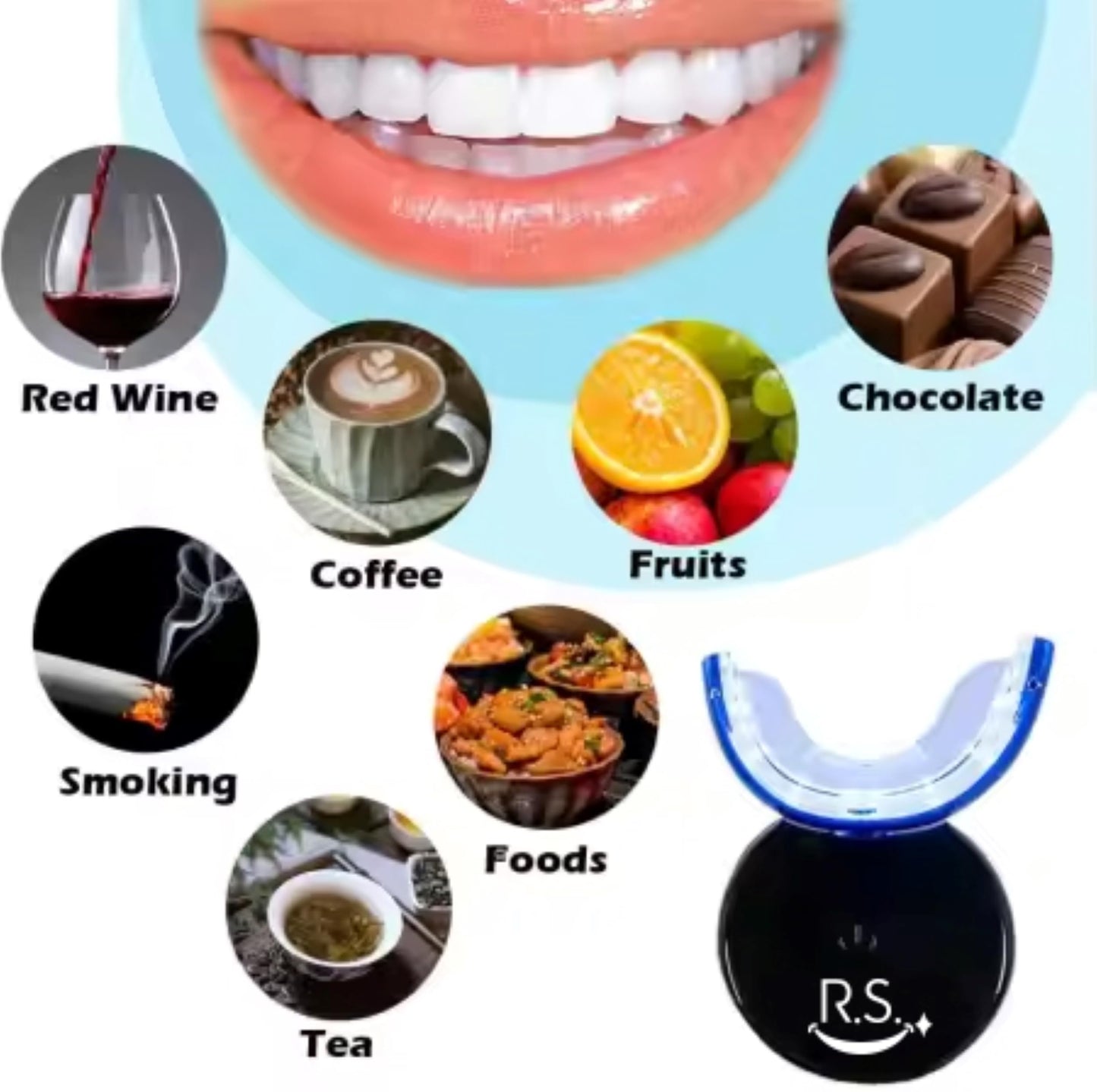 RS Smile Professional Wireless Teeth Whitening Kit โ 32x Dual LED Lights