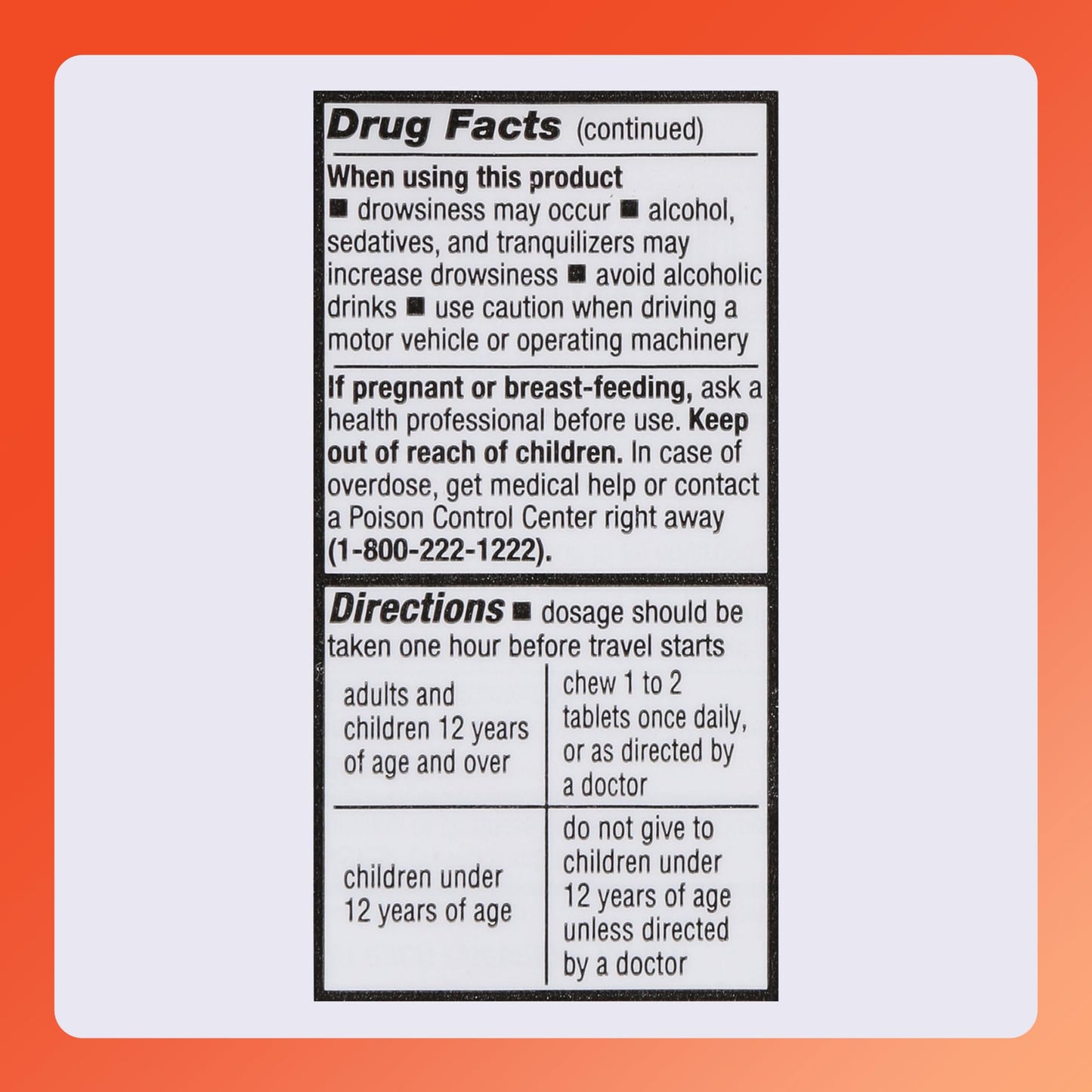 Rugby Meclizine 25mg Chewables β Motion Sickness Relief, 100 Count (3 Pack) | Rugby Laboratories