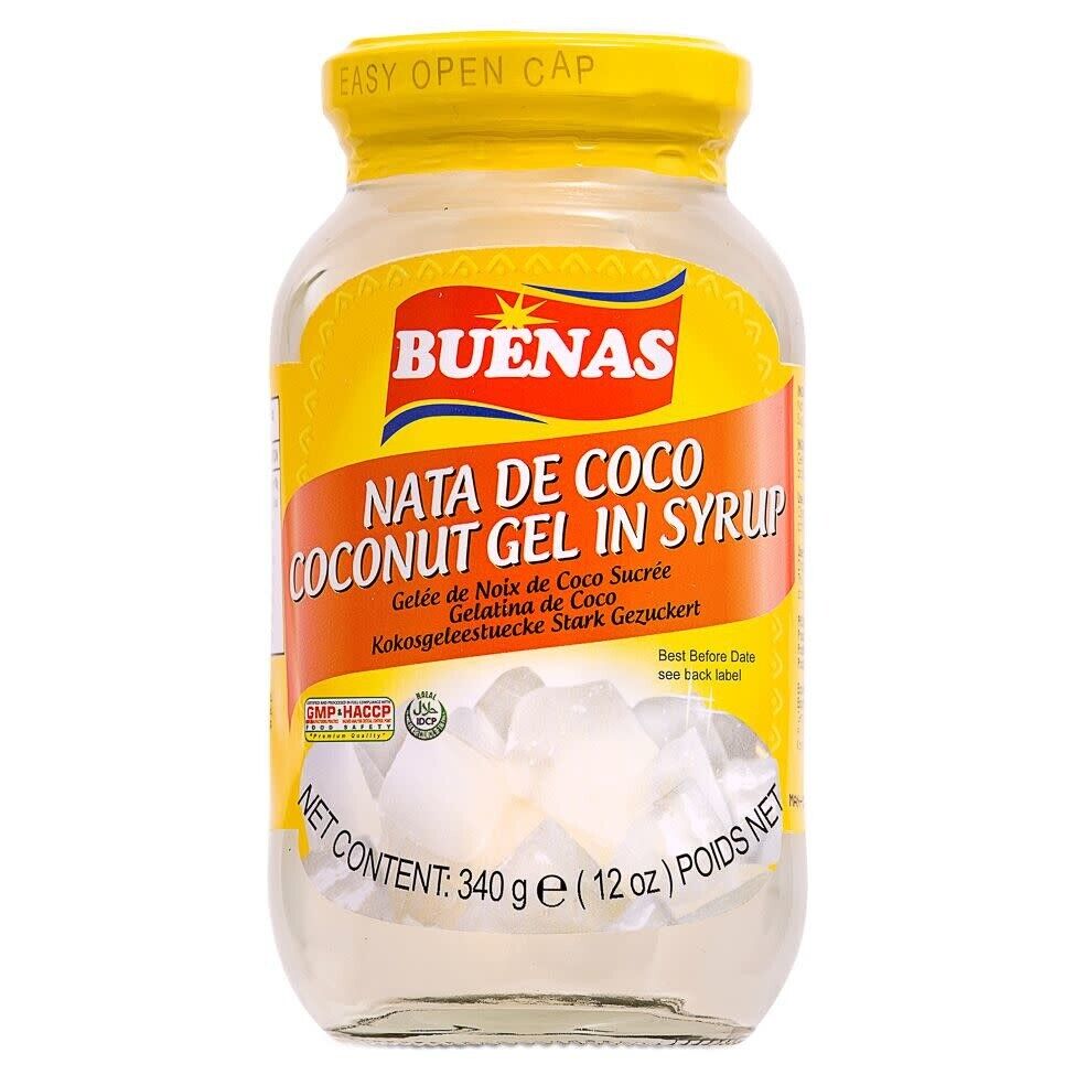 BUENAS Nata De Coco Coconut Gel in Syrup - White 340g