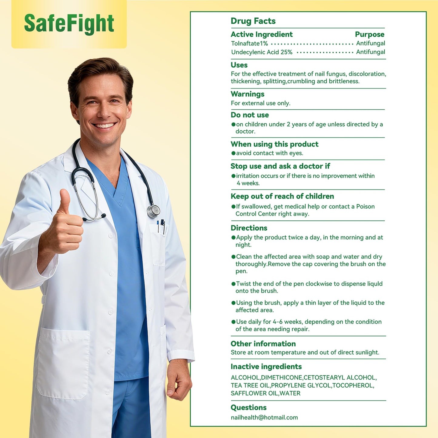 SafeFight Toenail Fungi Treatment Extra Strength Pen โ 3-Pack with 25% Undecylenic Acid
