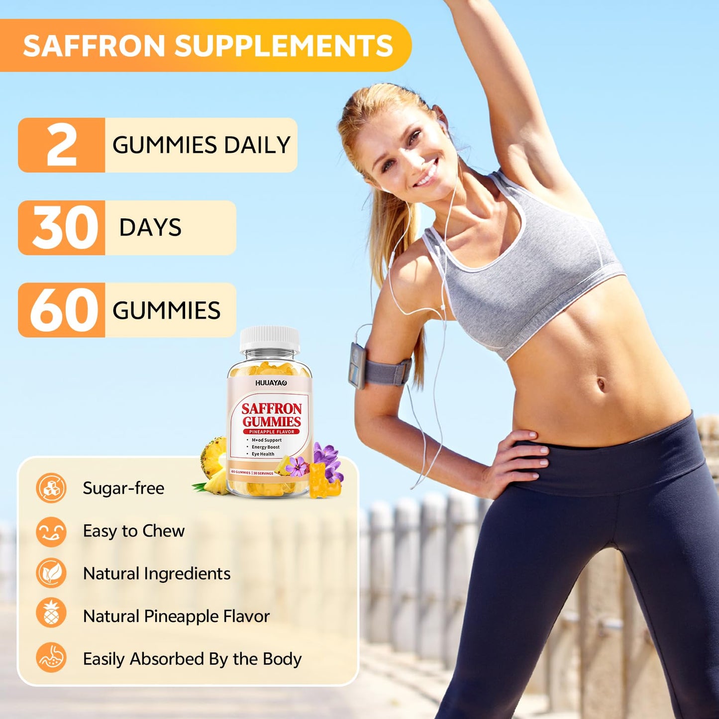 10-IN-1 Saffron Gummies โ Sugar Free Mood & Focus Support (60 Count)