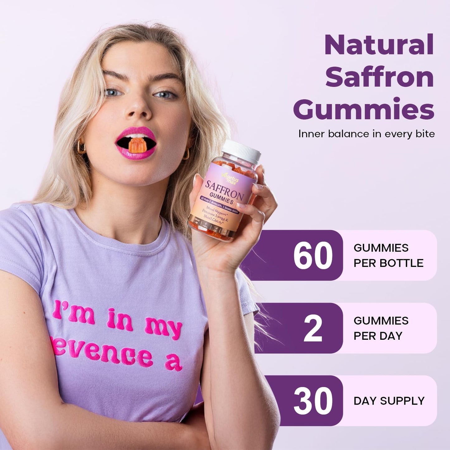 Saffron Gummies for Adults โ Mood, Focus & Sleep Support (60 Count)