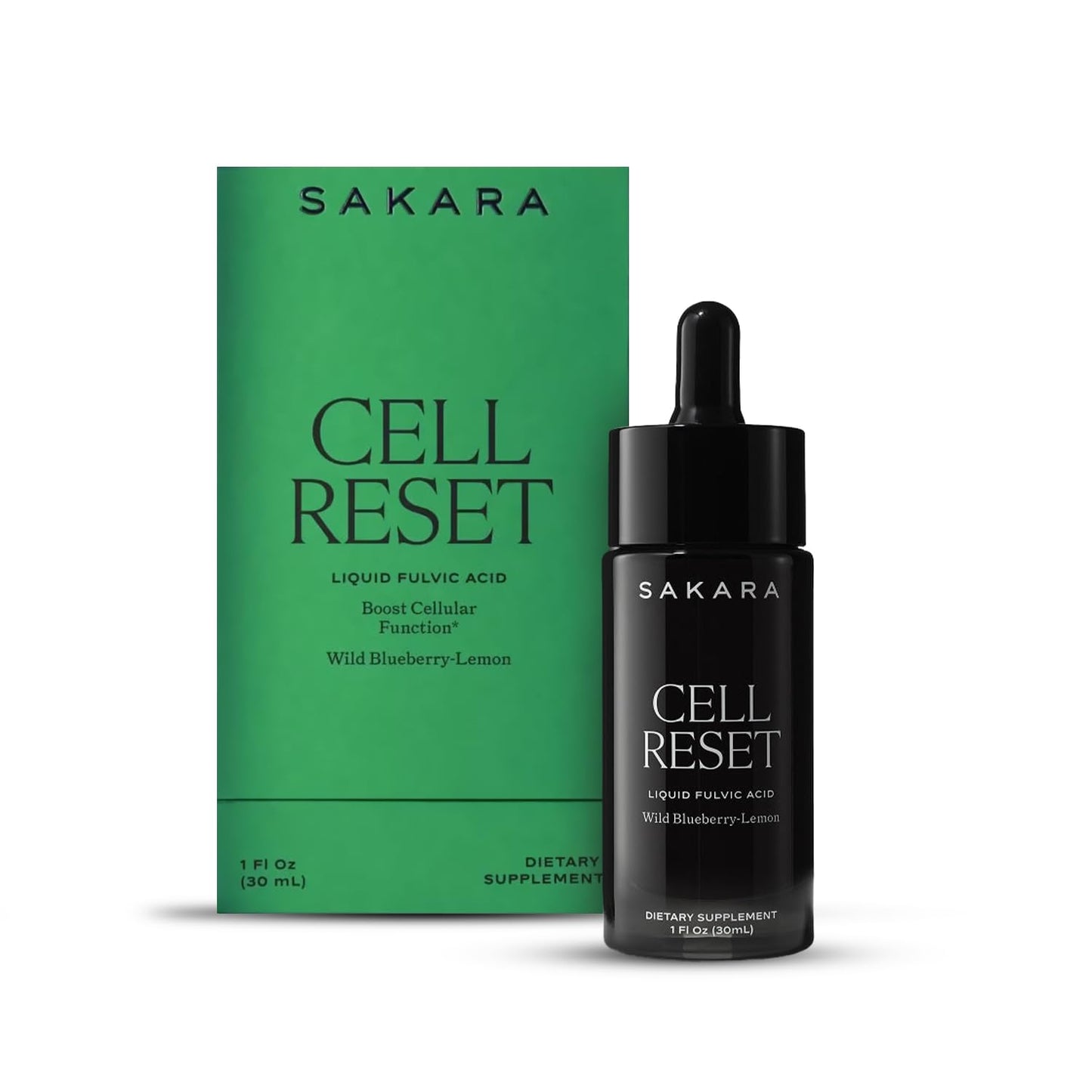 SAKARA Cell Reset โ Liquid Fulvic Acid Complex with Wild Blueberry & Lemon | Immune Support & Cellular Detox