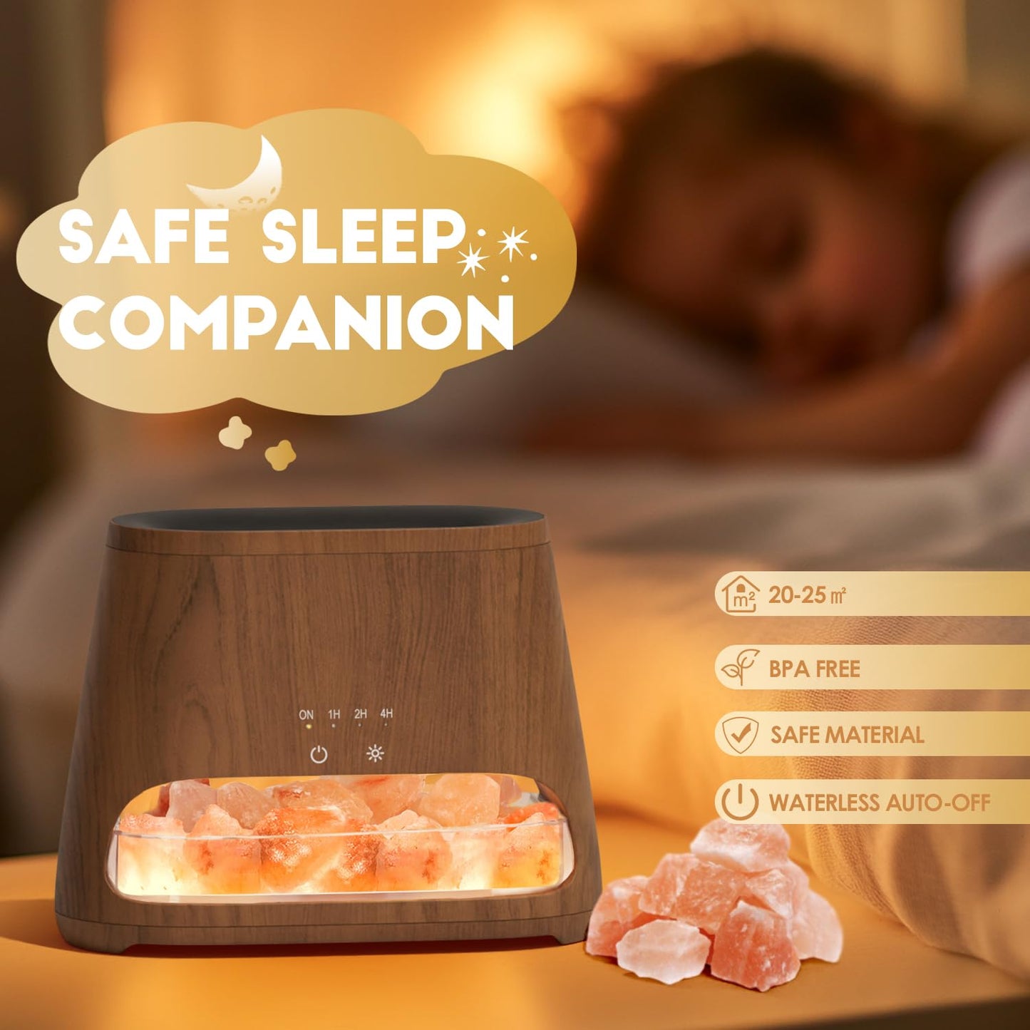 SALKING Colorful Flame Salt Lamp Diffuser โ 7-Color Oil Diffuser, 150ml, Ultra-Quiet
