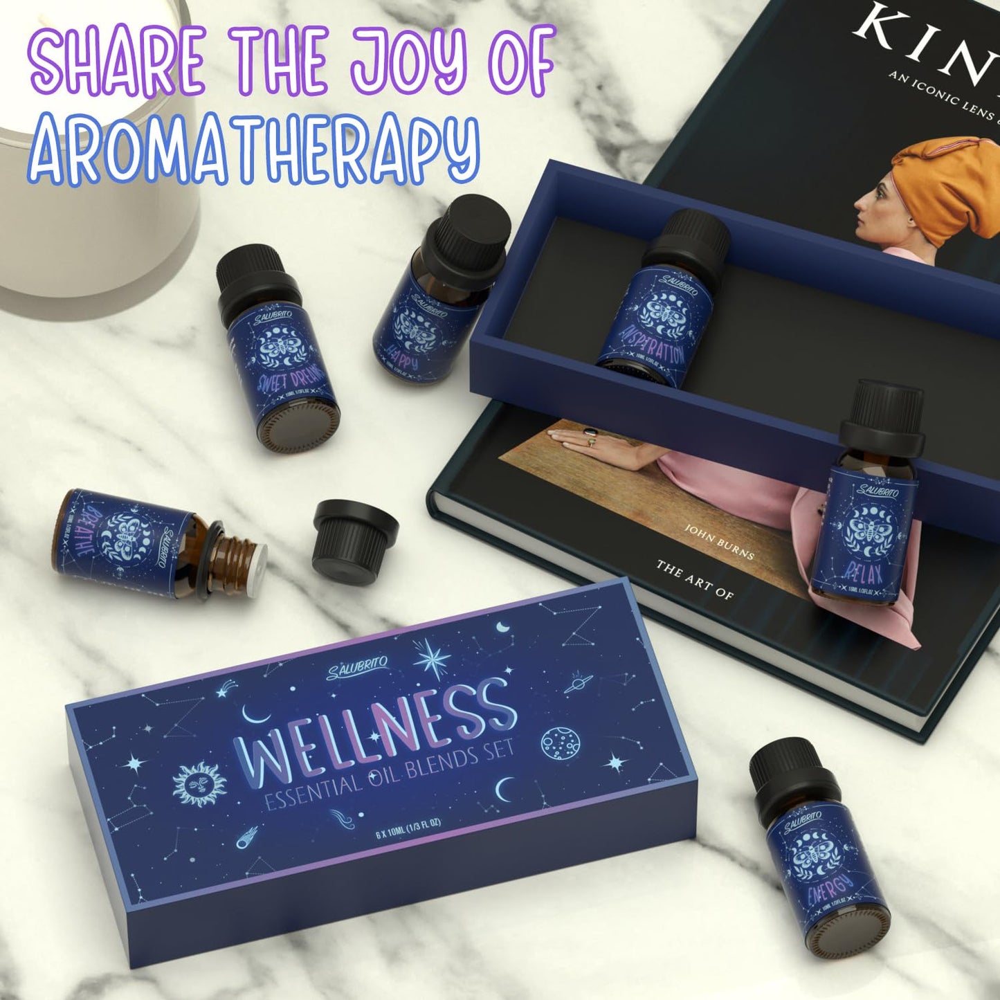 SALUBRITO Essential Oils Set โ 6x10ml Wellness Aromatherapy