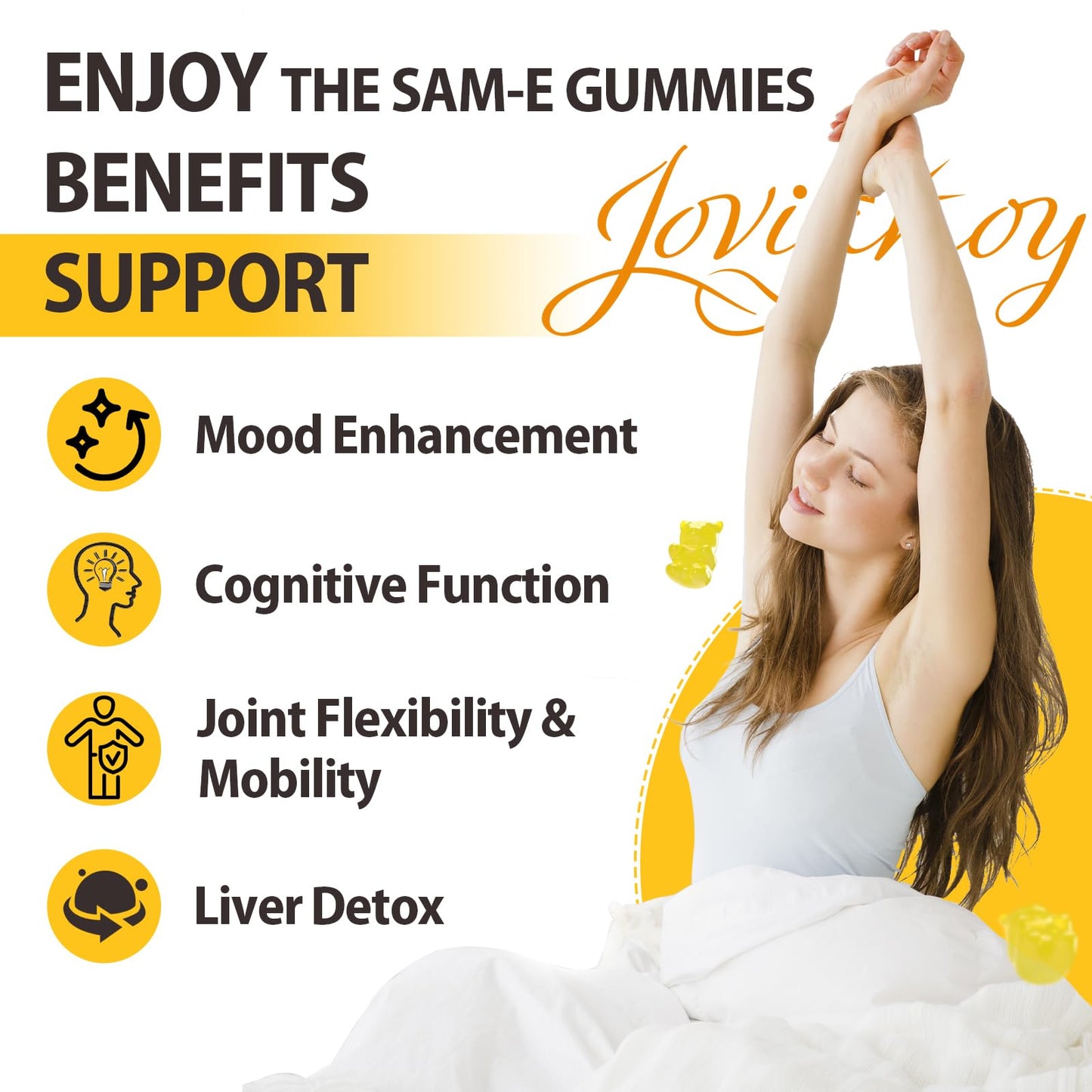 SAM-e Gummies with L-Tyrosine & NAC โ Pineapple, 180 Gummies | Vegan