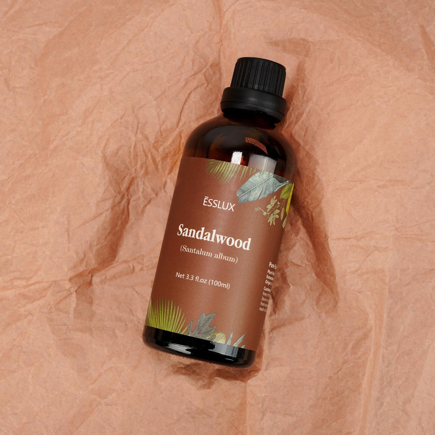 Sandalwood Essential Oil 100 ml โ Premium Steam-Distilled Wood Scent for Aromatherapy