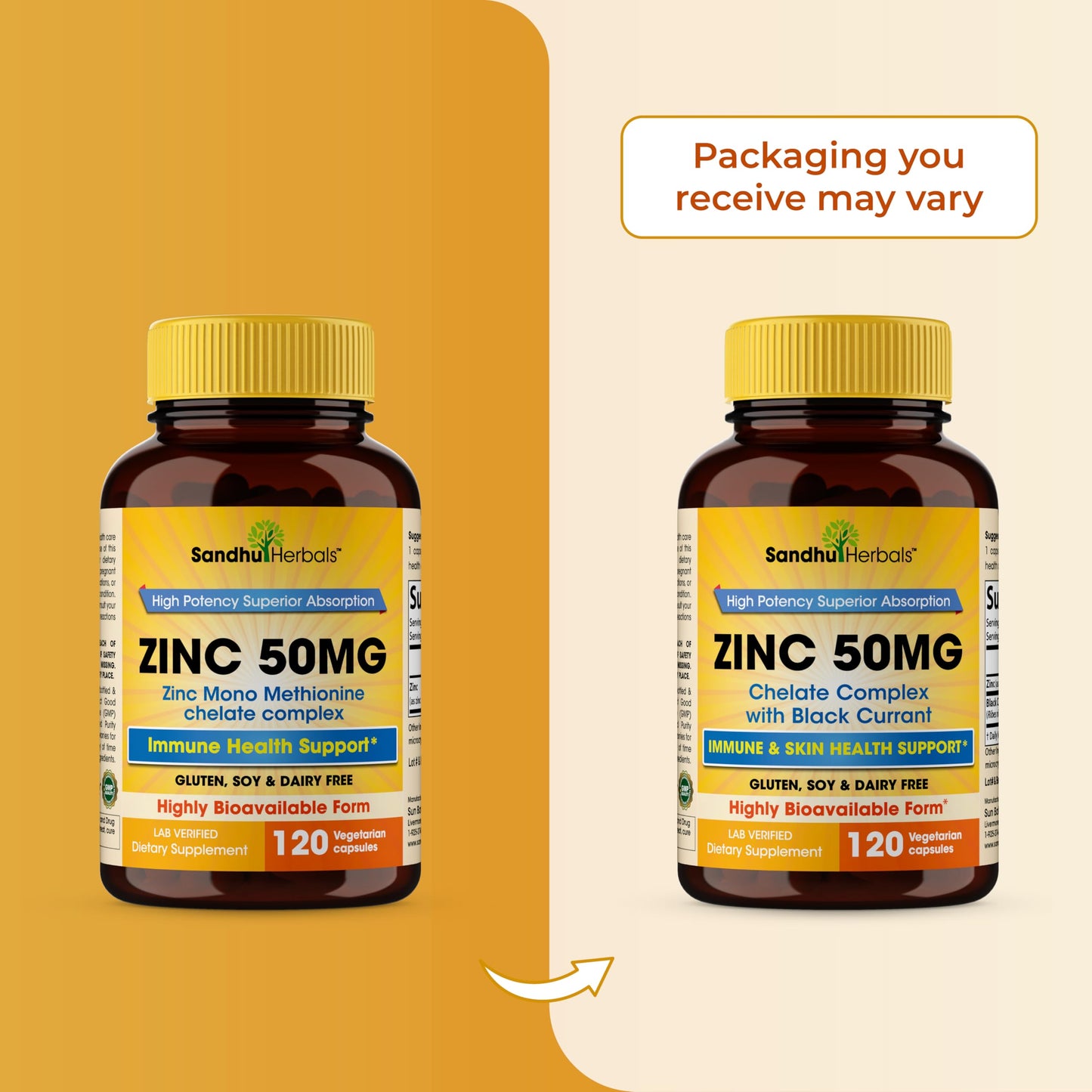 Zinc Supplements for Men and Women โ Zinc 50mg with Black Currant | 120 Vegetarian Capsules | Immune Support & Skin Health