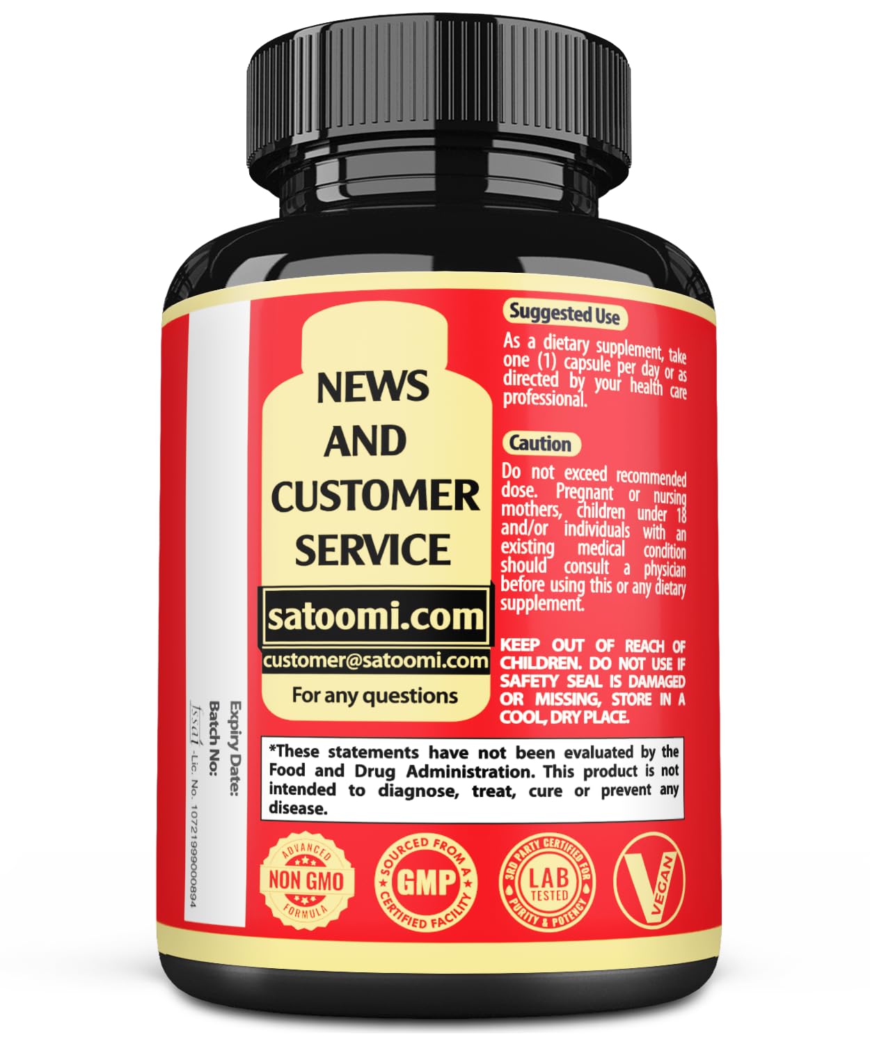 Satoomi Pure Gymnema Sylvestre Capsules โ 90 Count, 3-Month Supply with Neem, Holy Basil & Turmeric