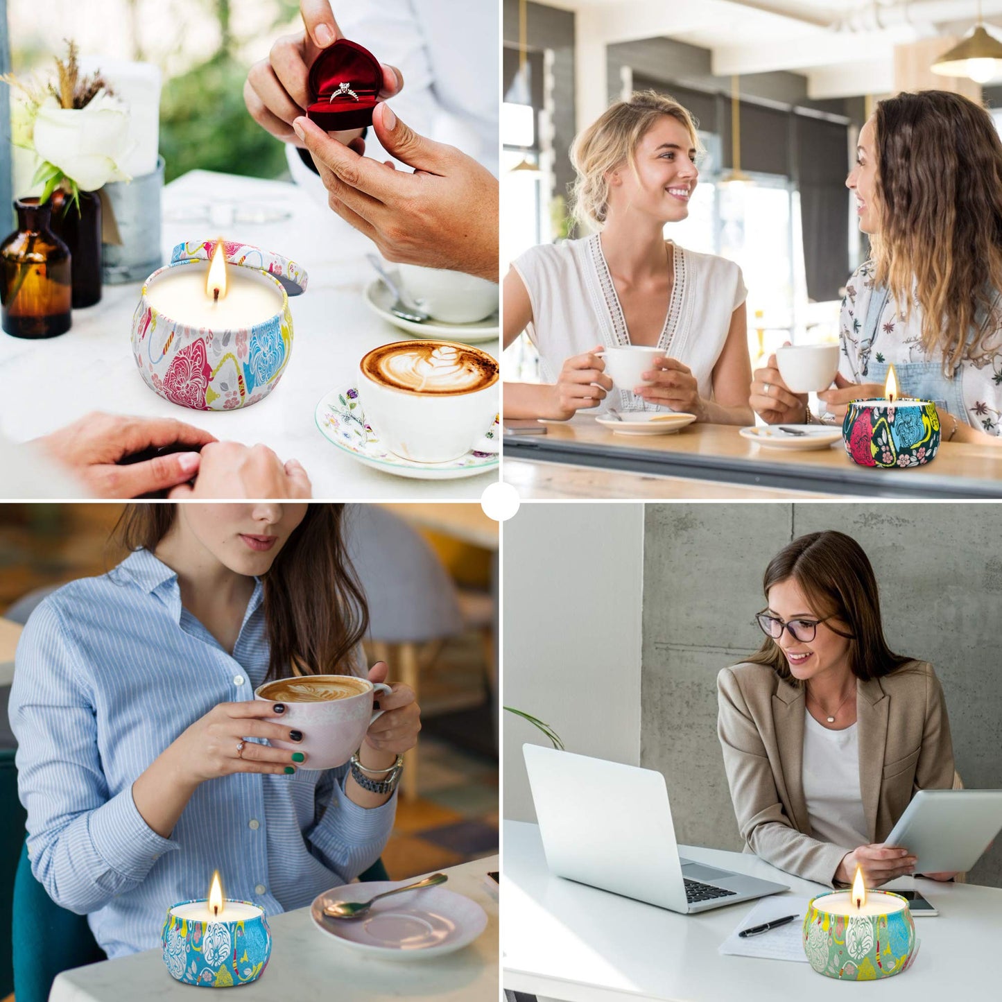 Scented Candles Gift Sets โ Soy Wax Travel Tin Candles 4 Pack