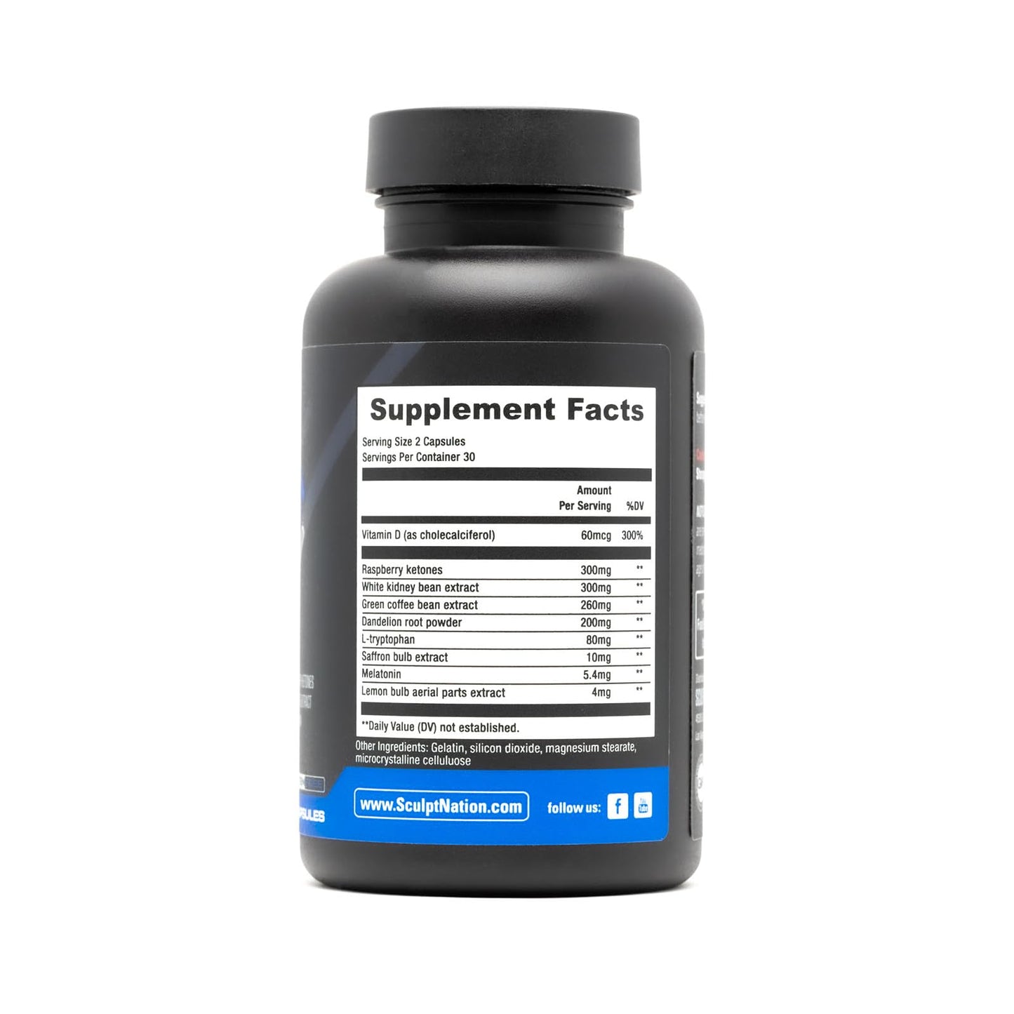 Sculpt Nation Burn PM by V Shred โ Night Time Fat Burner (Gluten Free, 60 Capsules)