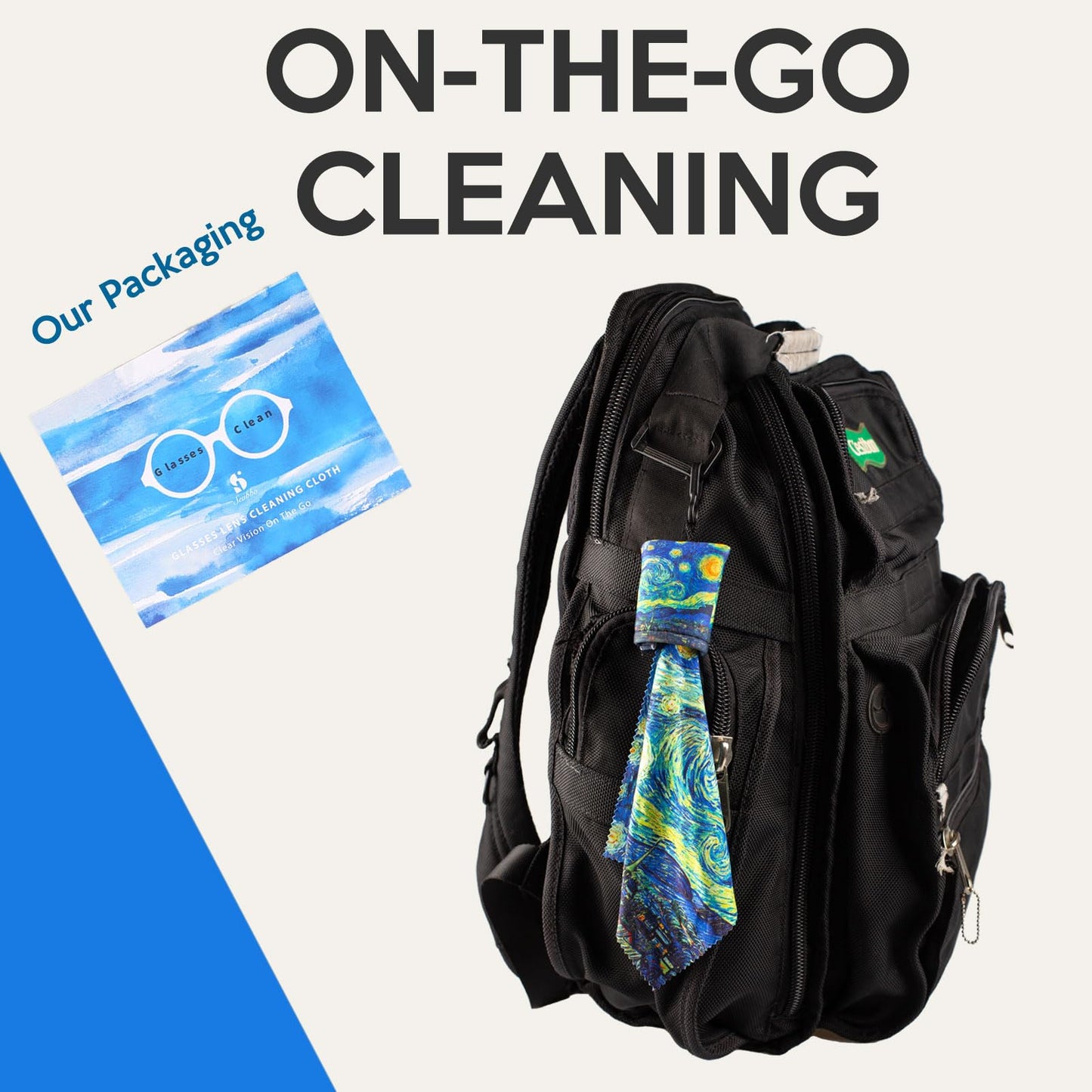 Seabbo Glasses Cleaning Cloths โ Microfiber Eyeglass Cleaner Keychain, World Classic Art (Double-Sided, 4PC)