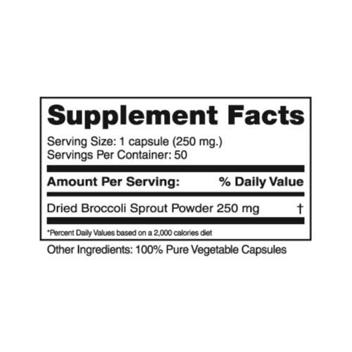 Seagate Broccoli Sprouts 250 mg โ 50 Capsules | 100% Pure Broccoli