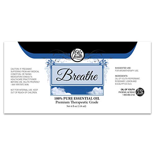 Oil of Youth Breathe Blend Essential Oil 4 oz โ Therapeutic Grade, Pure & Natural
