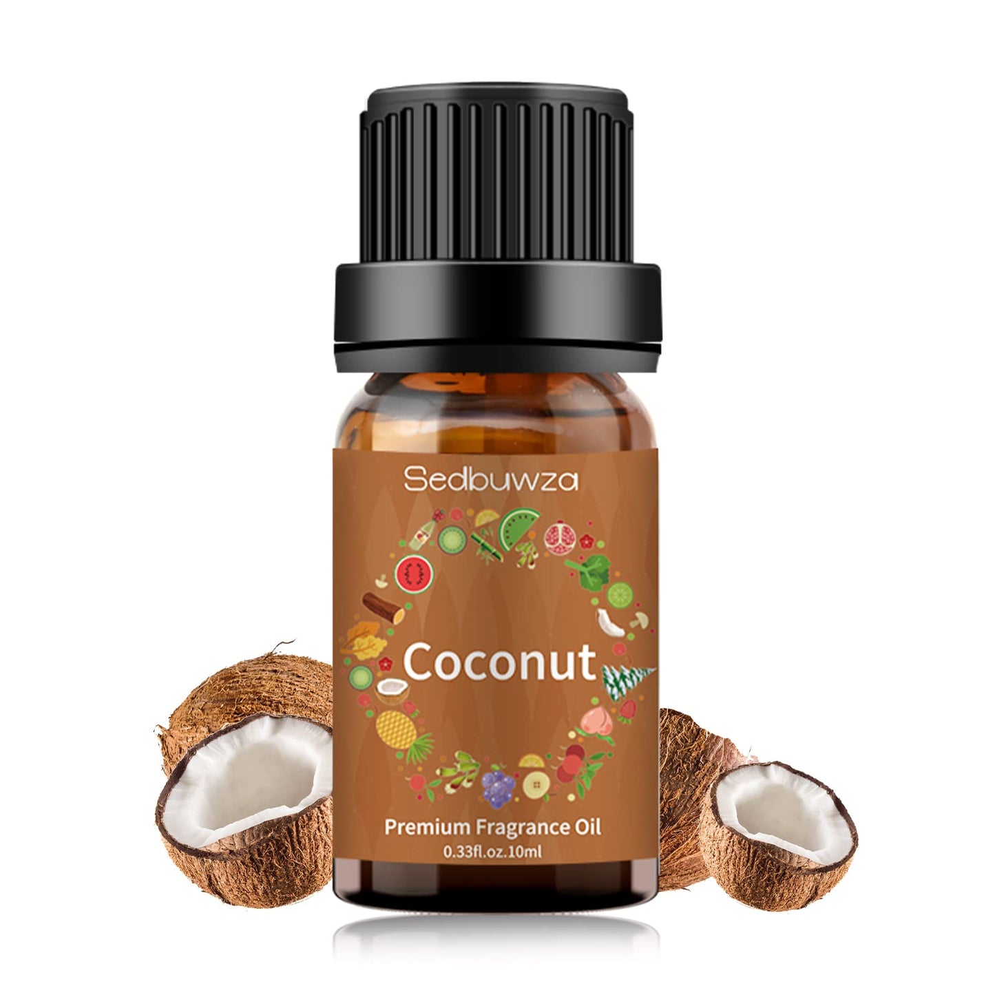 Sedbuwza Coconut Essential Oil โ Pure Organic Fragrance Oil for Diffuser, Soap, Candle & Perfume